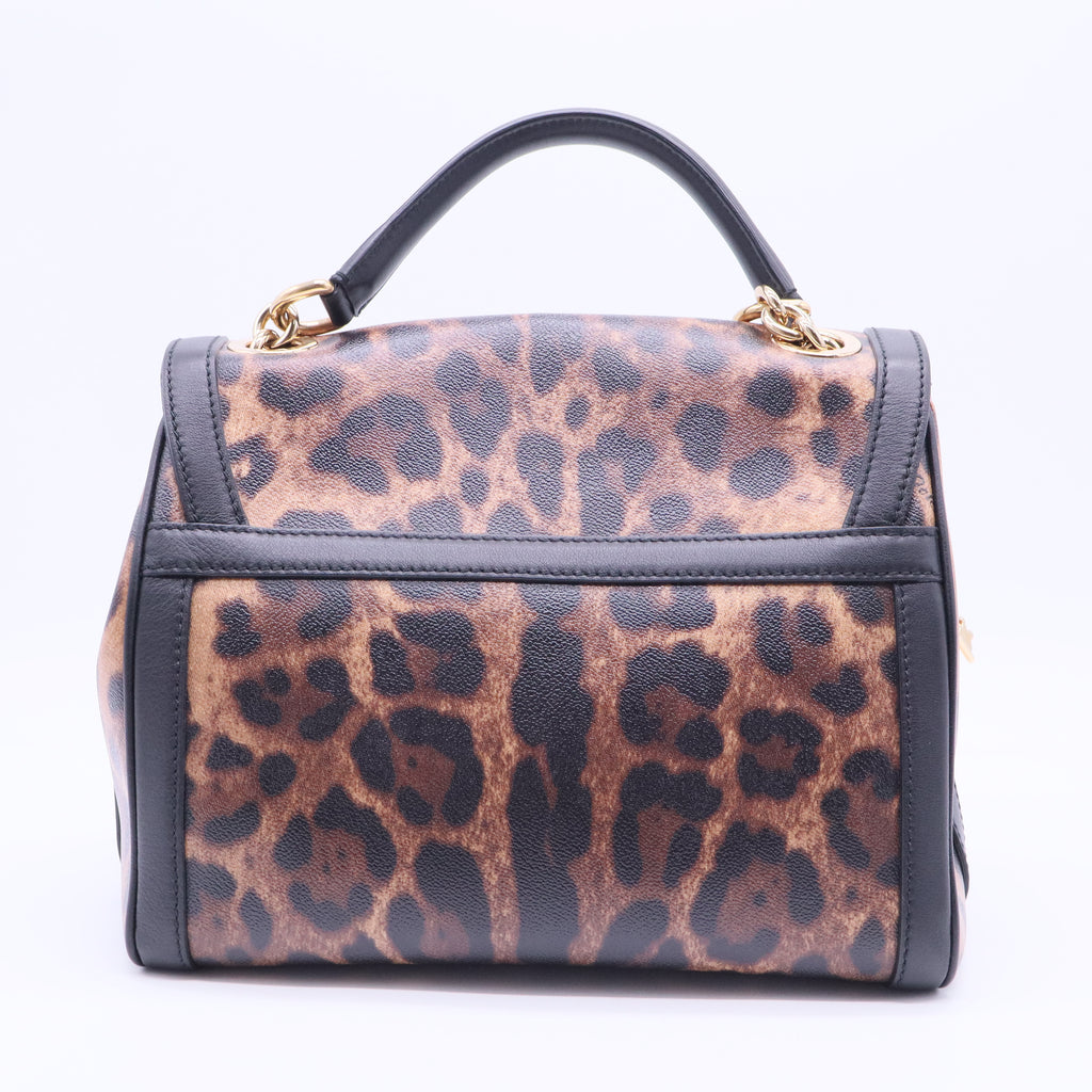 Miss Bonita Padlock Leopard Print Coated Canvas Top Handle Bag TWINS B20093