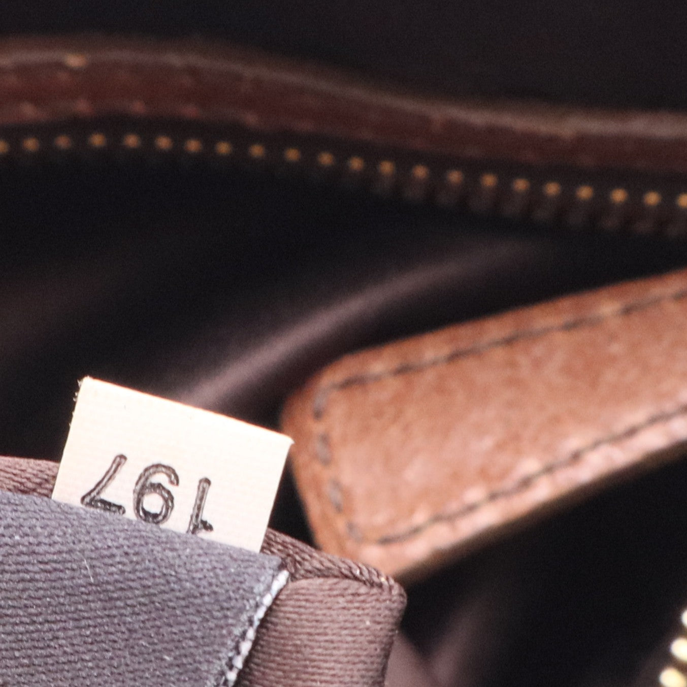 Tan Chevron Leather Grommet Tote Bag twins