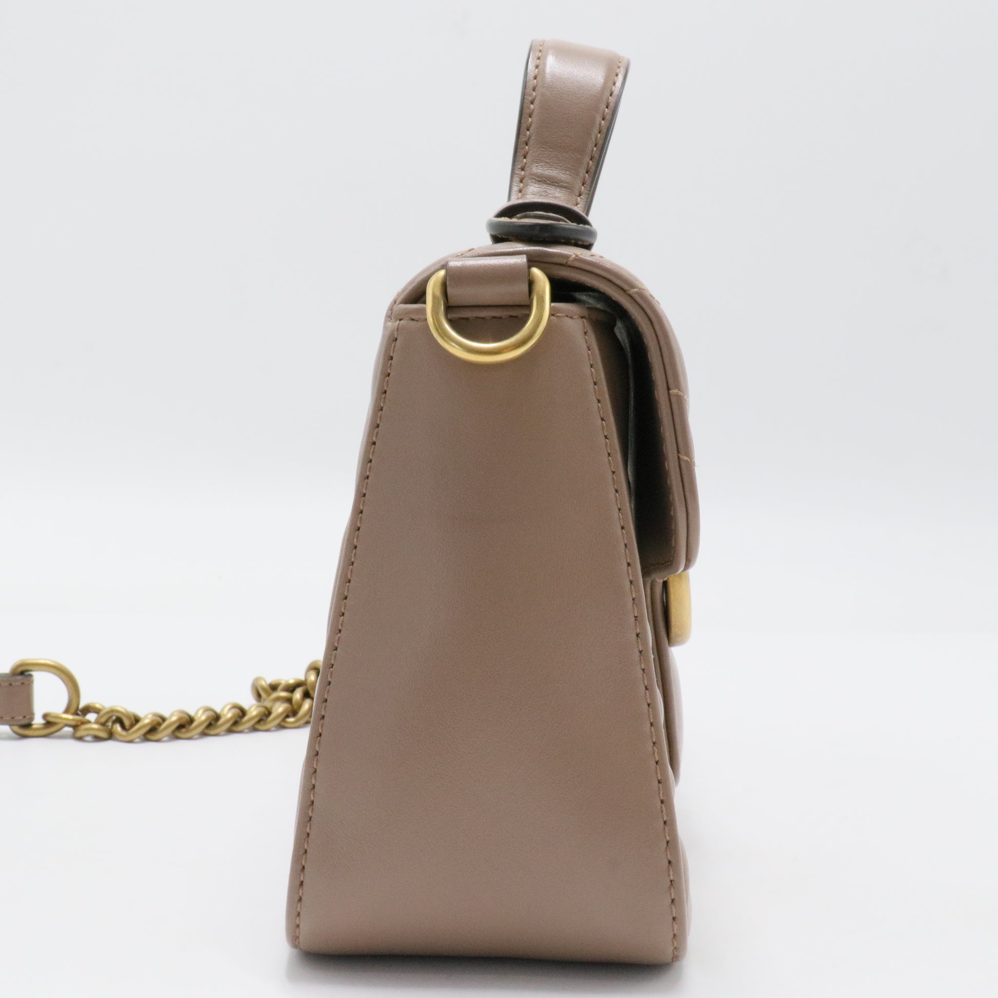 GG Marmont Top Handle Flap Bag Matelasse Leather Mini