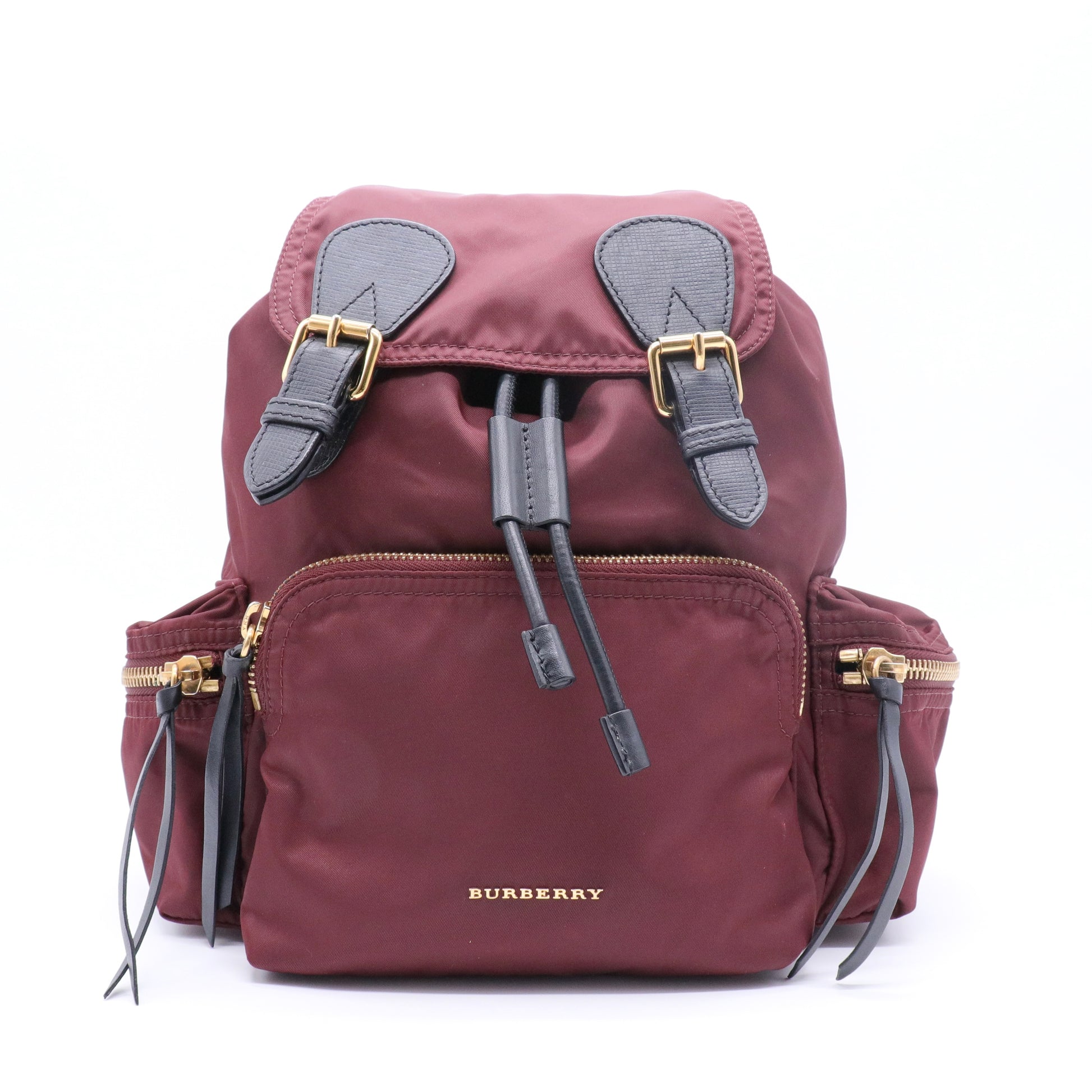 Nylon Small Rucksack Backpack Burgundy Red