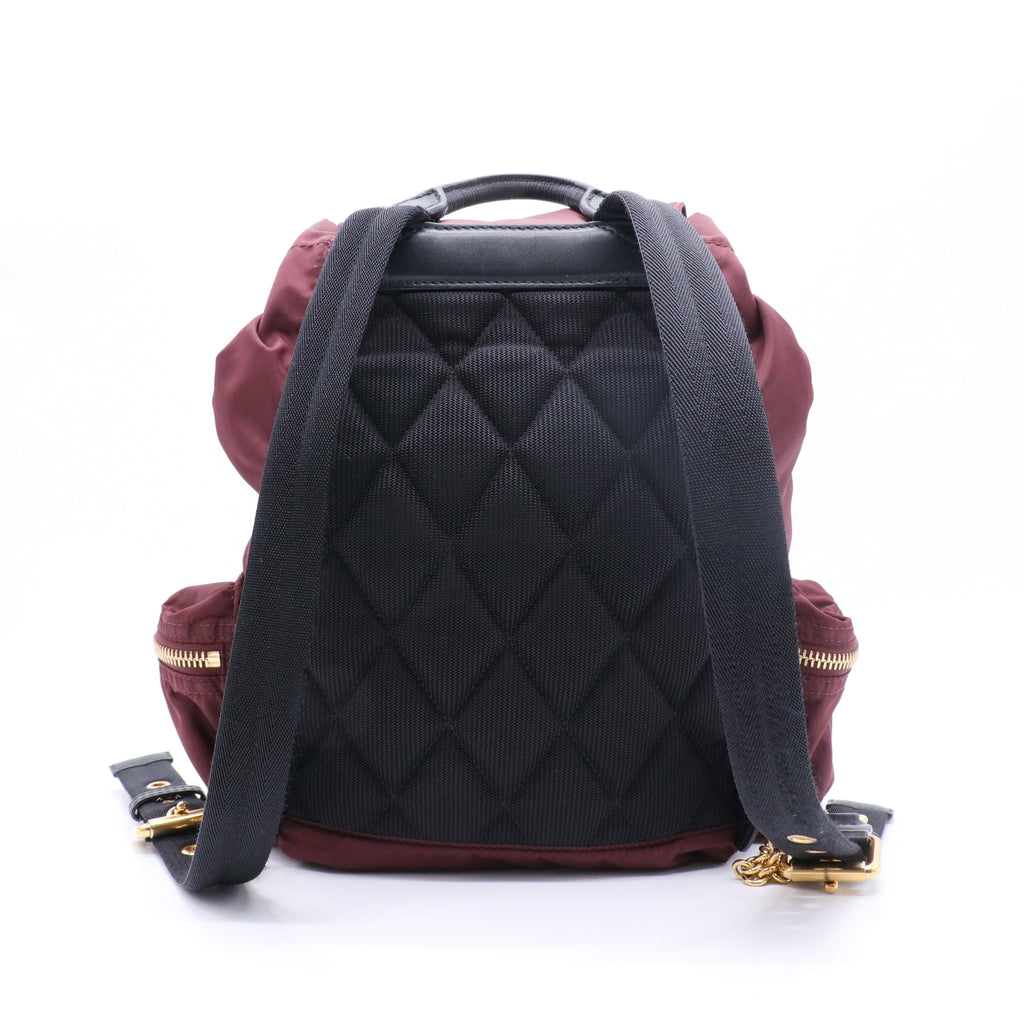 Nylon Small Rucksack Backpack Burgundy Red