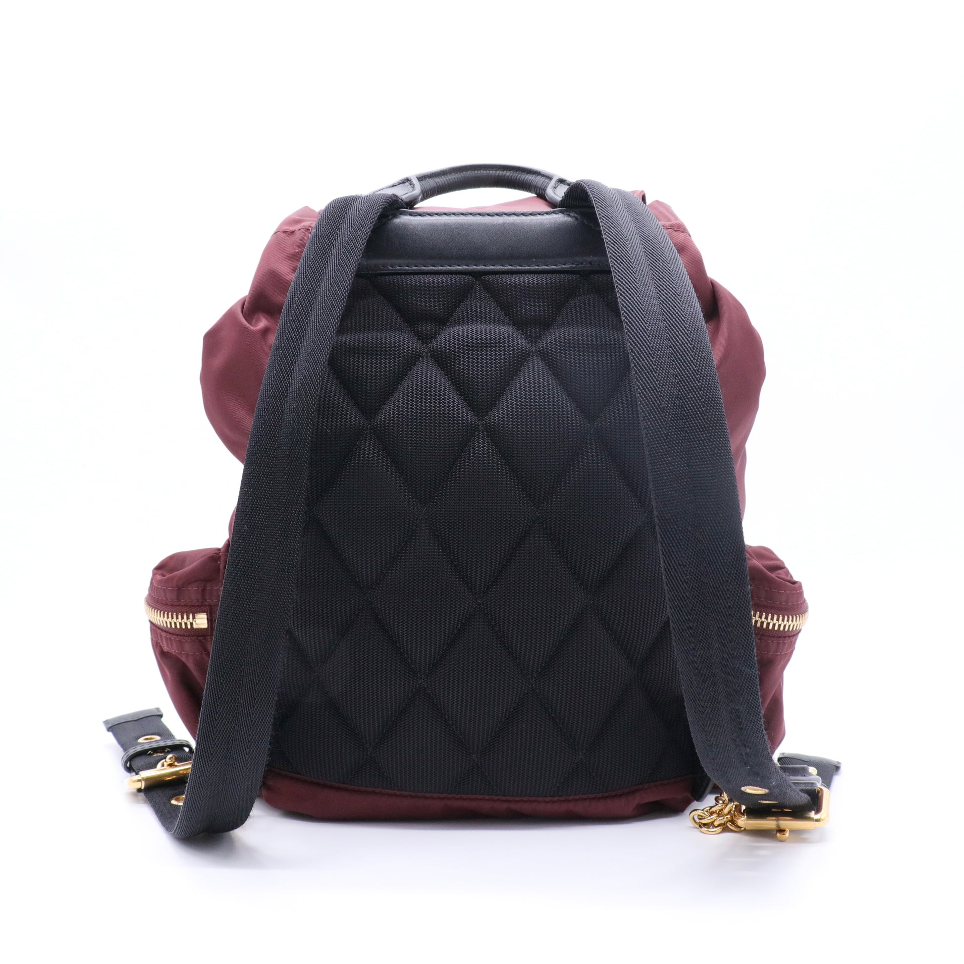 Nylon Small Rucksack Backpack Burgundy Red