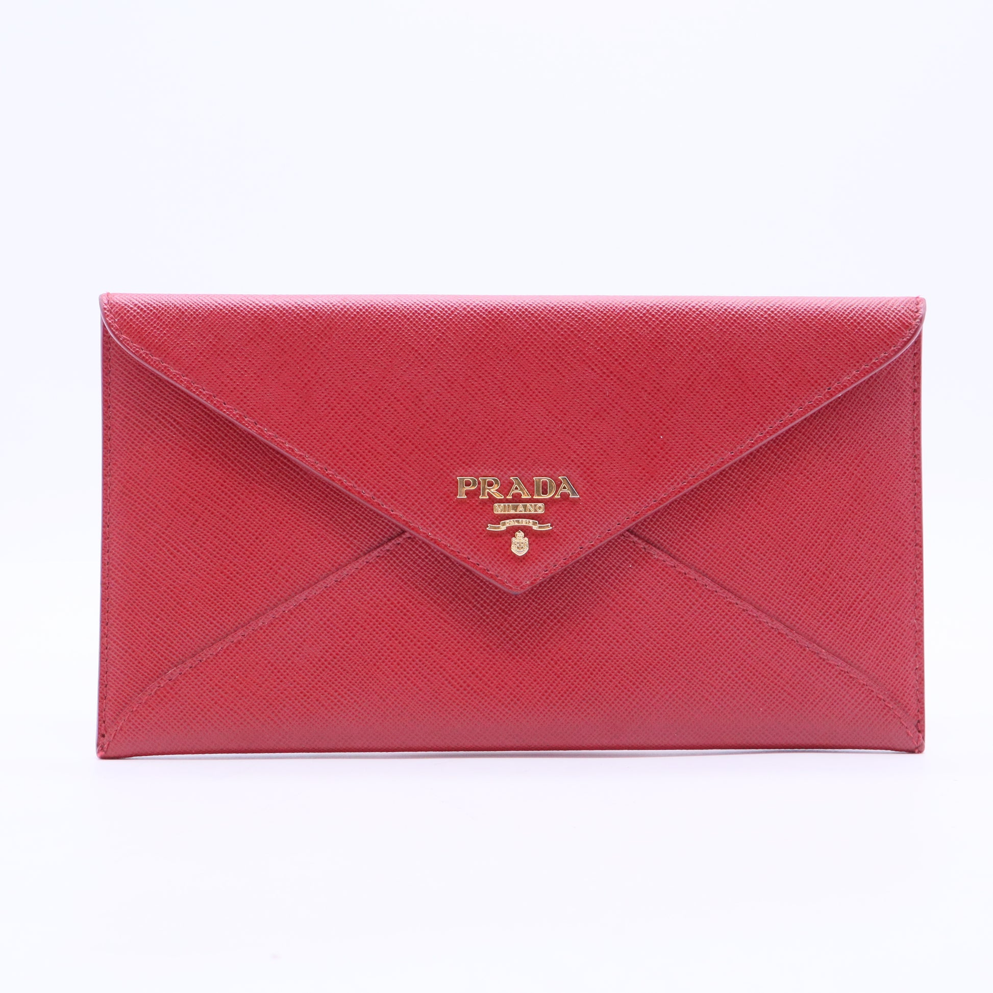 Red Saffiano Leather Envelope Wristlet Clutch W11315