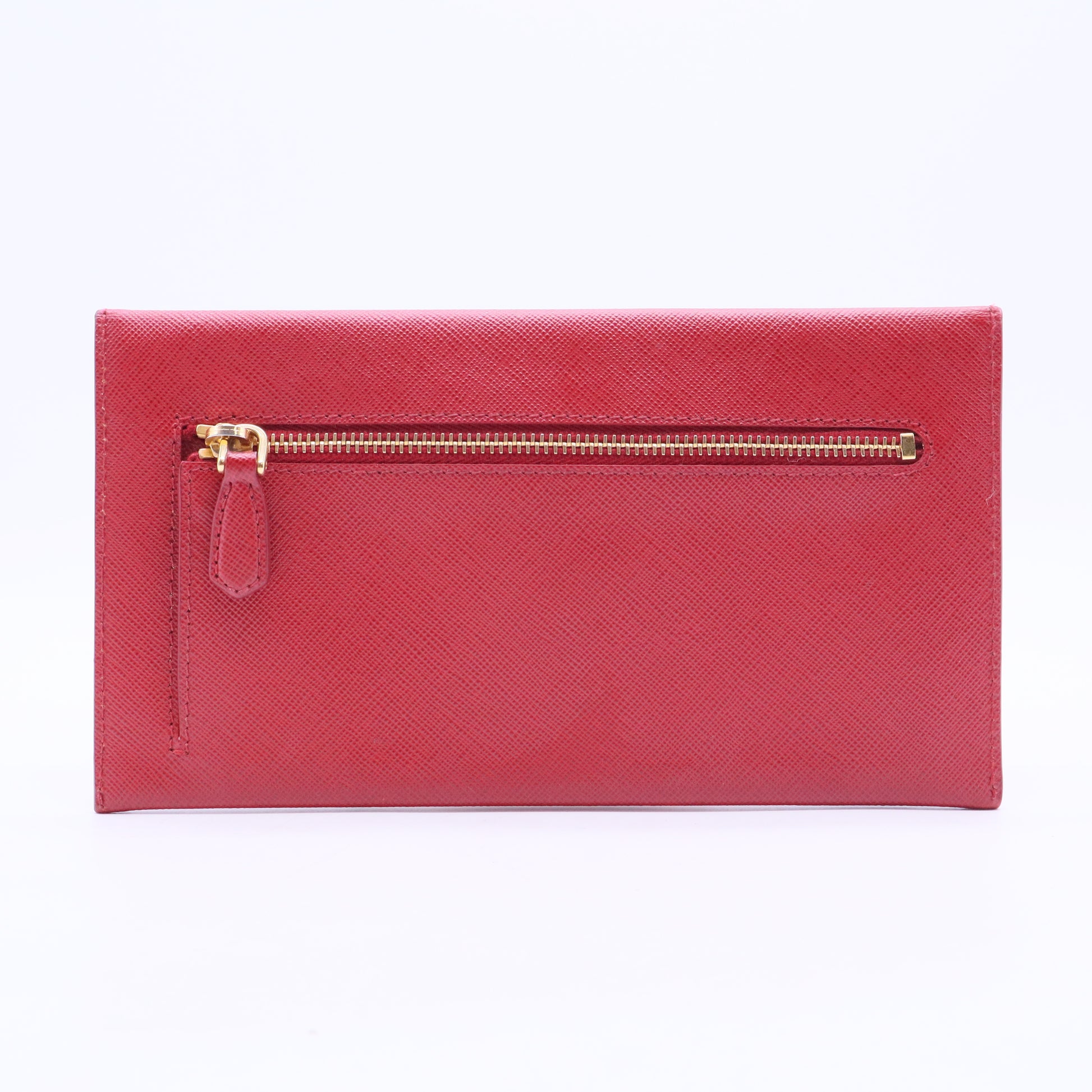 Red Saffiano Leather Envelope Wristlet Clutch W11315