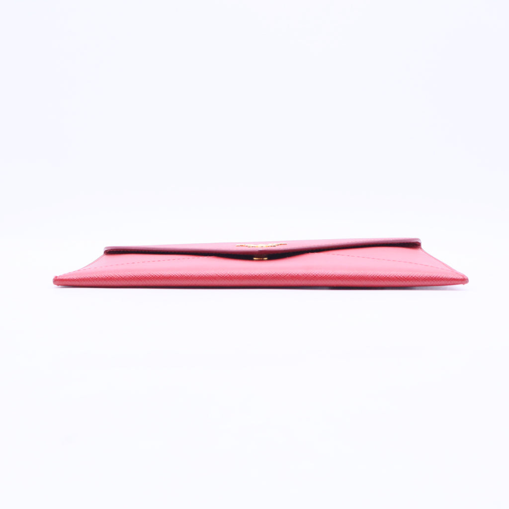 Red Saffiano Leather Envelope Wristlet Clutch W11315
