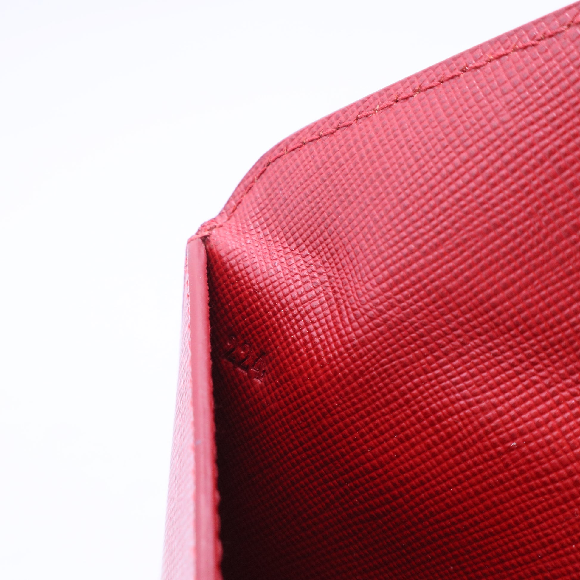 Red Saffiano Leather Envelope Wristlet Clutch W11315