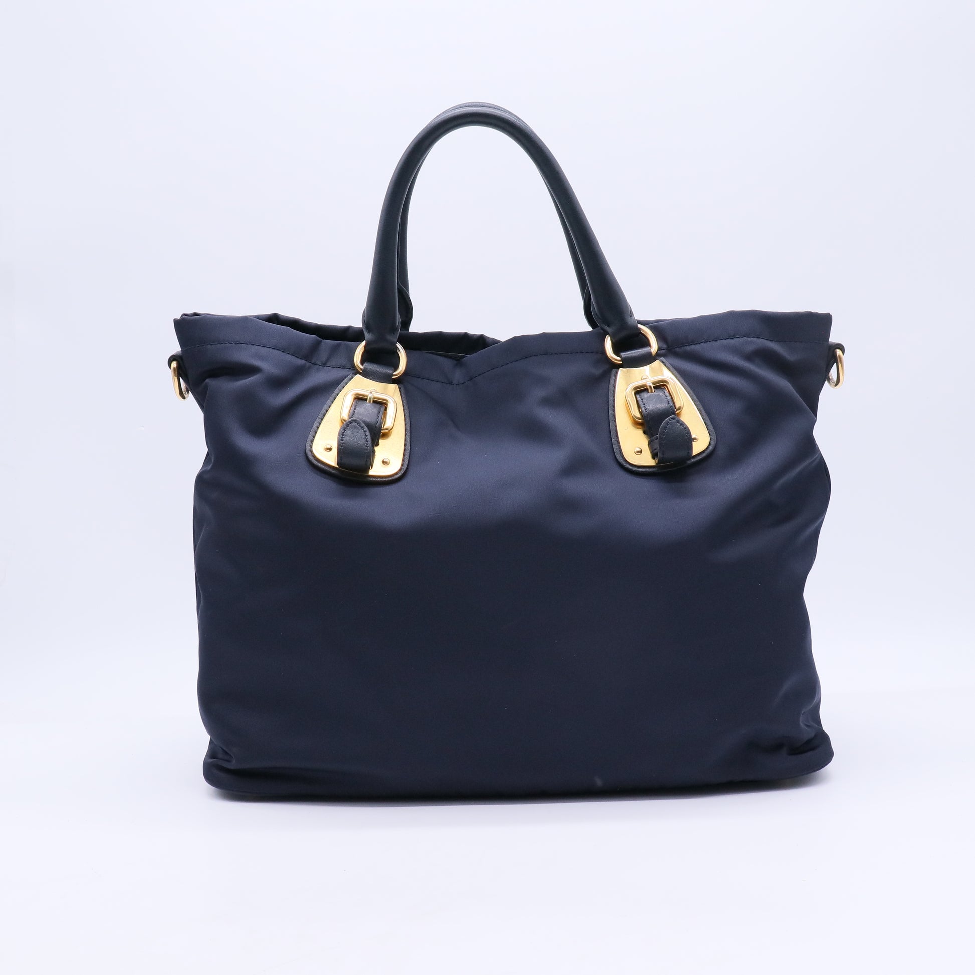 Prada Navy Blue Tessuto Nylon Shopper Tote b20843