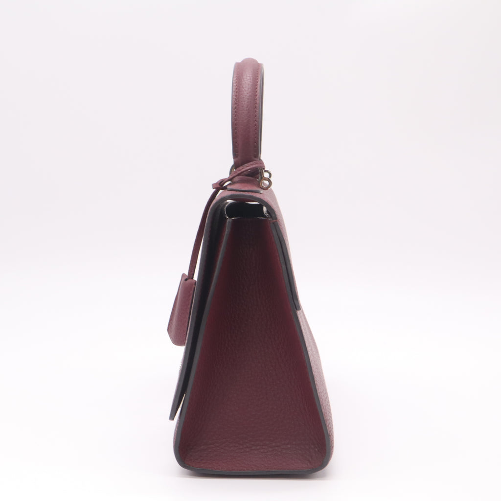 Moynat Réjane PM Bag in Bordeaux Taurillon Grained Leather B22722