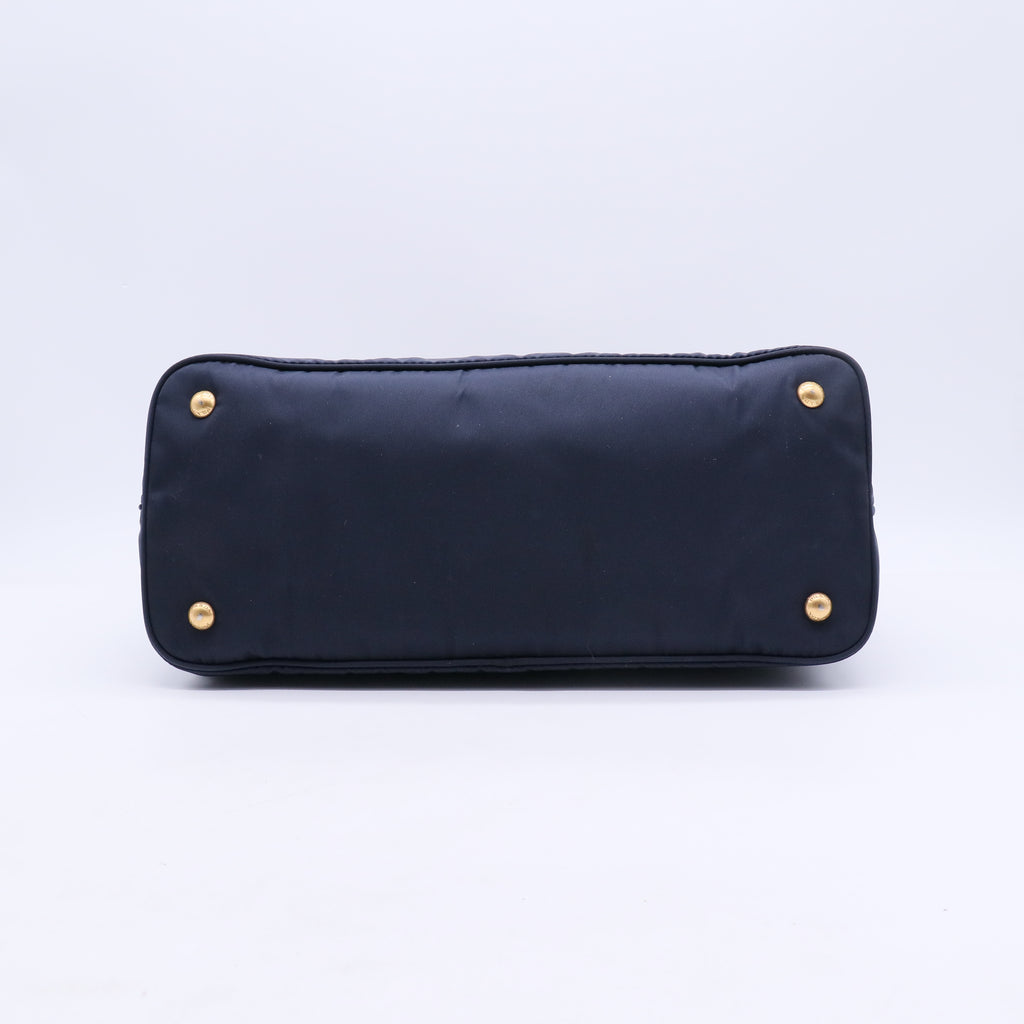 Prada Navy Blue Tessuto Nylon Shopper Tote b20843