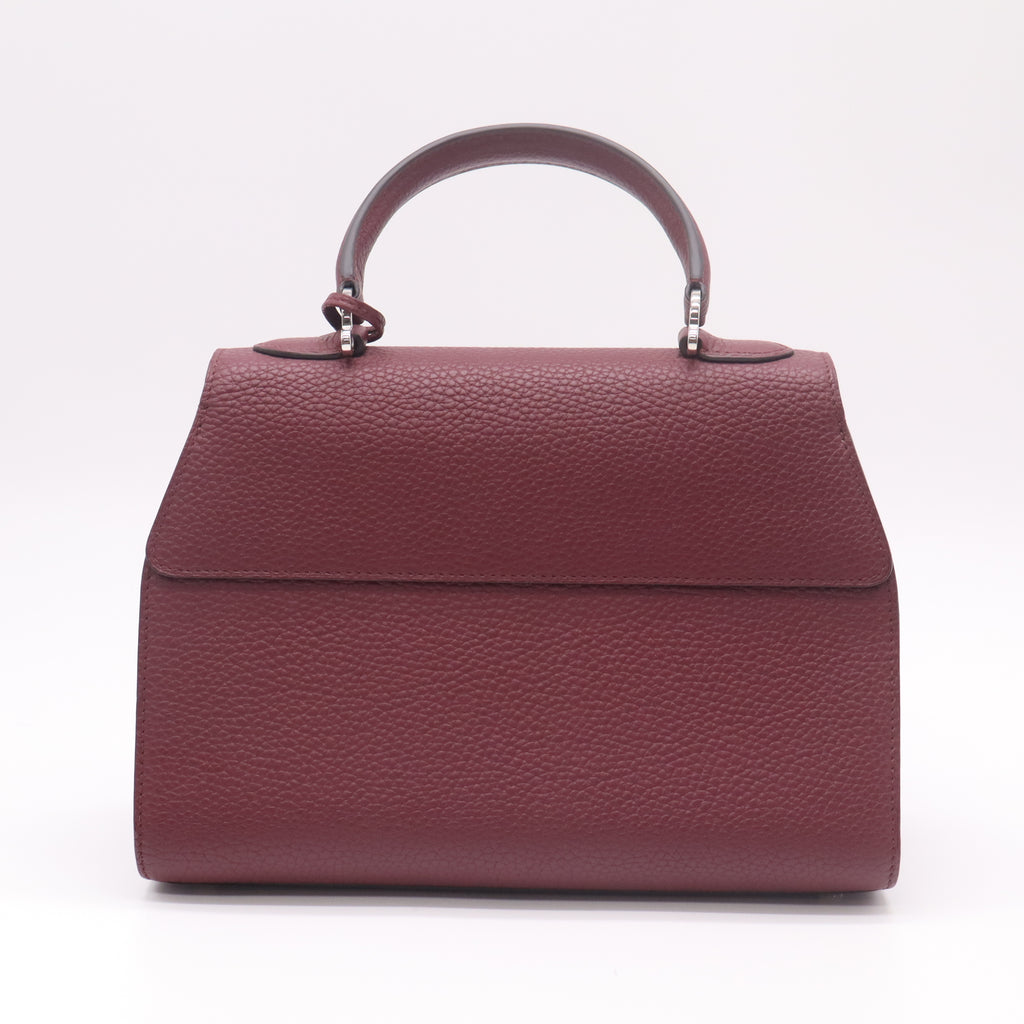 Moynat Réjane PM Bag in Bordeaux Taurillon Grained Leather B22722