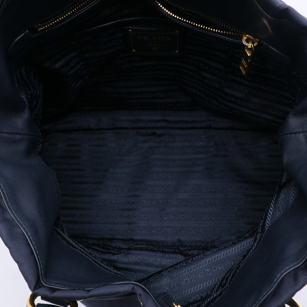 Prada Navy Blue Tessuto Nylon Shopper Tote b20843