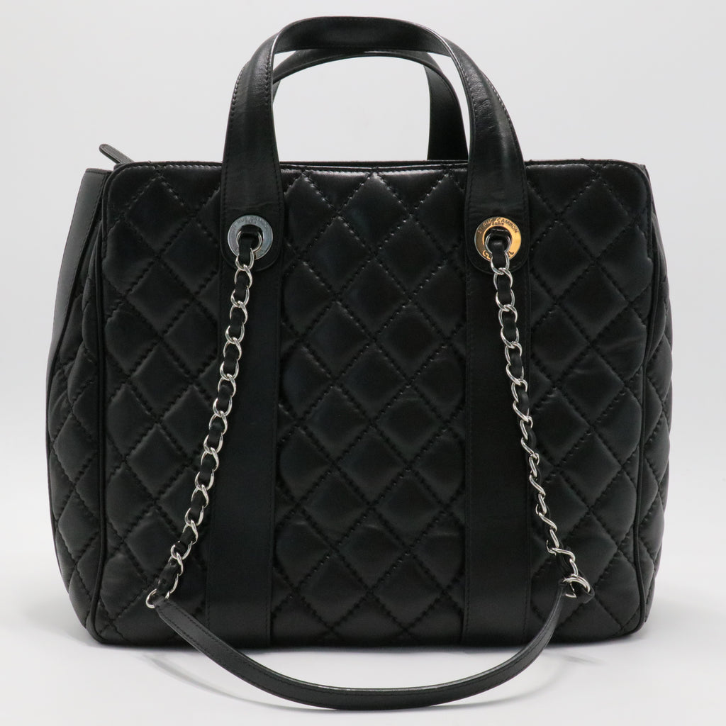 Urban Companion Top Handle Shopping Tote Quilted Caviar Large