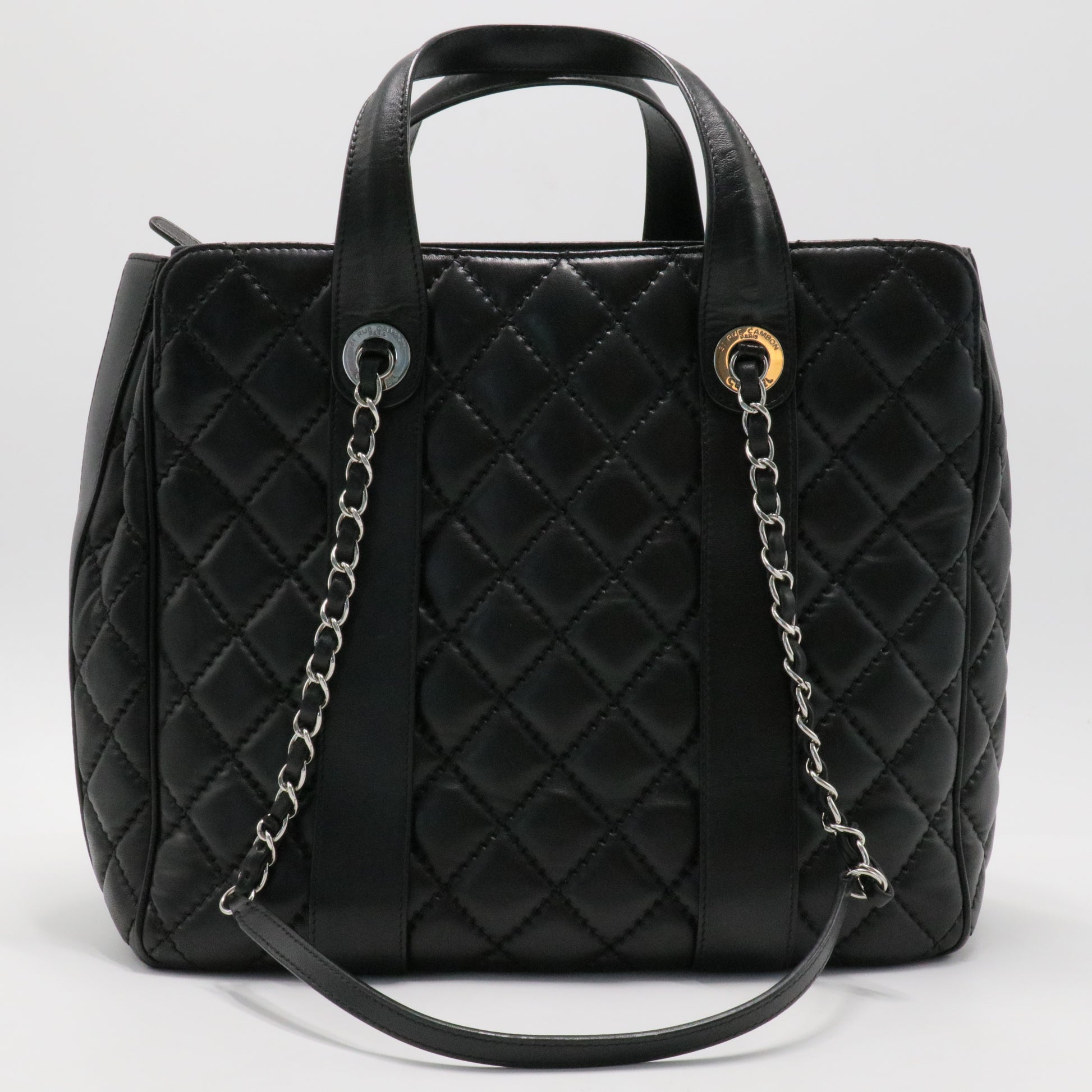 Urban Companion Top Handle Shopping Tote Quilted Caviar Large