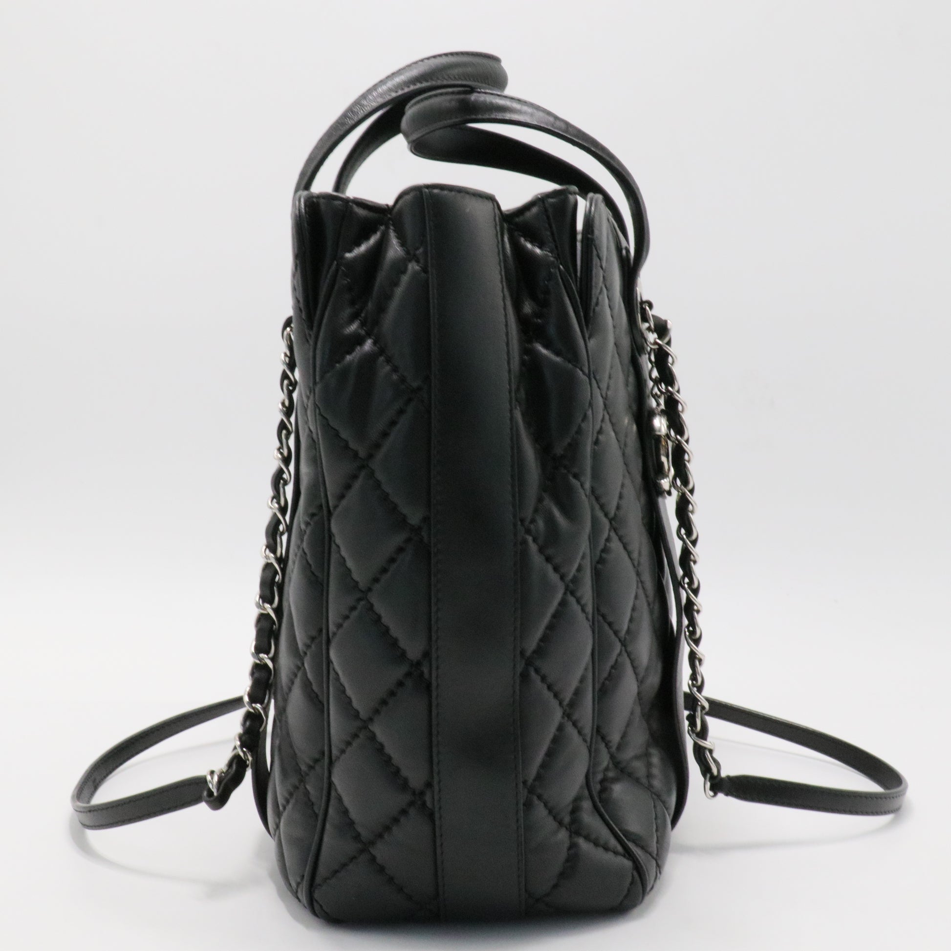 Urban Companion Top Handle Shopping Tote Quilted Caviar Large