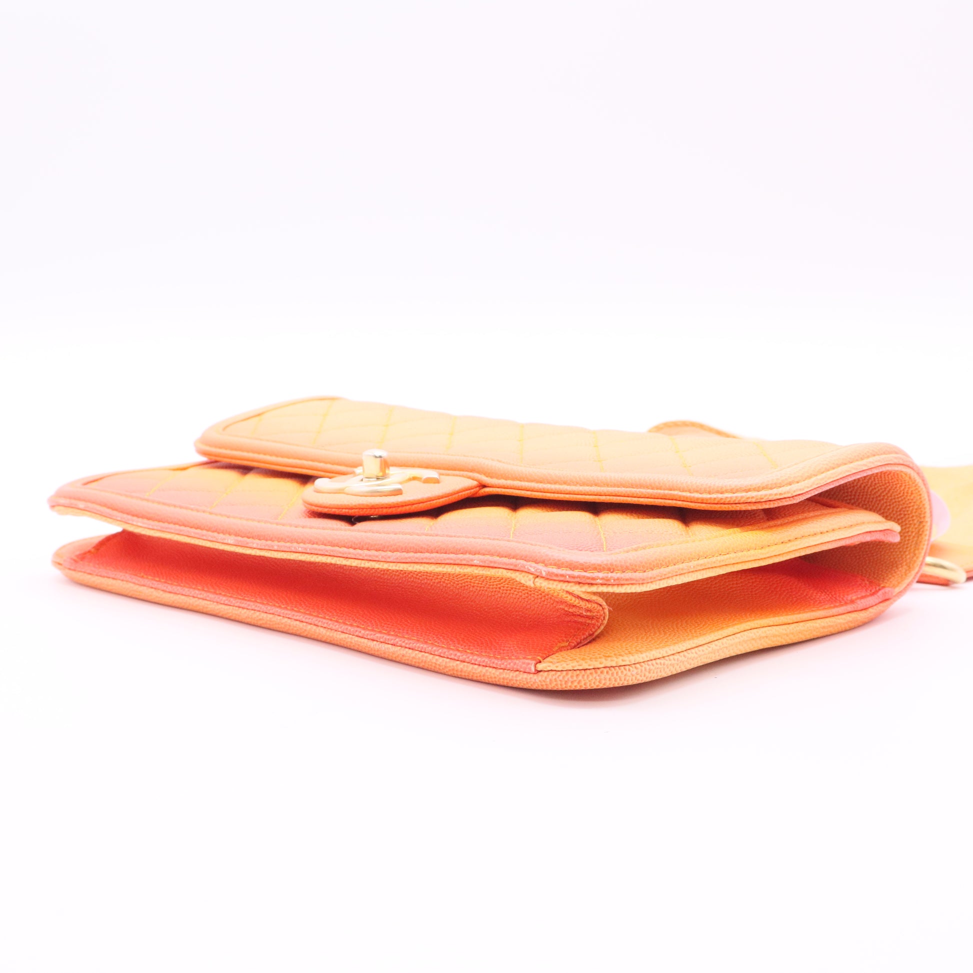 Sunset On The Sea Flap Bag Quilted Caviar Medium Twins