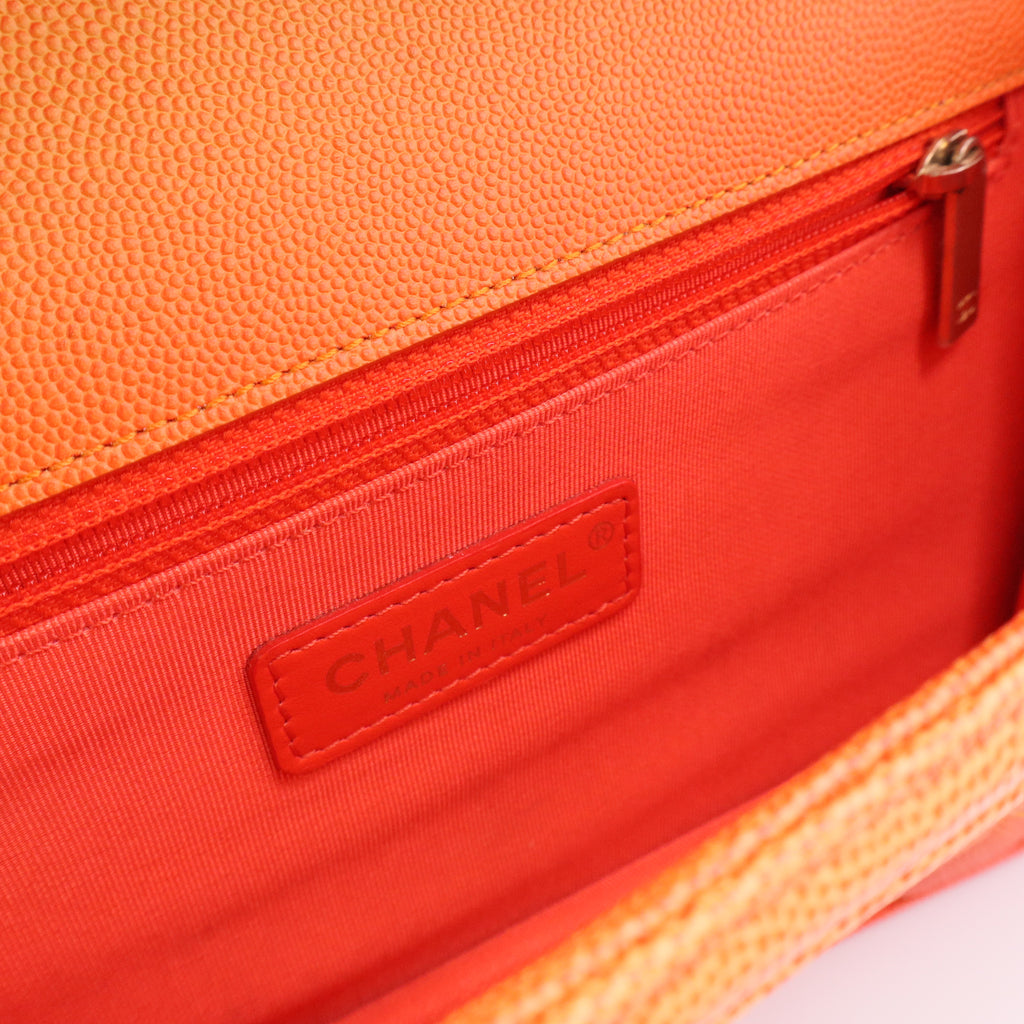 Sunset On The Sea Flap Bag Quilted Caviar Medium Twins