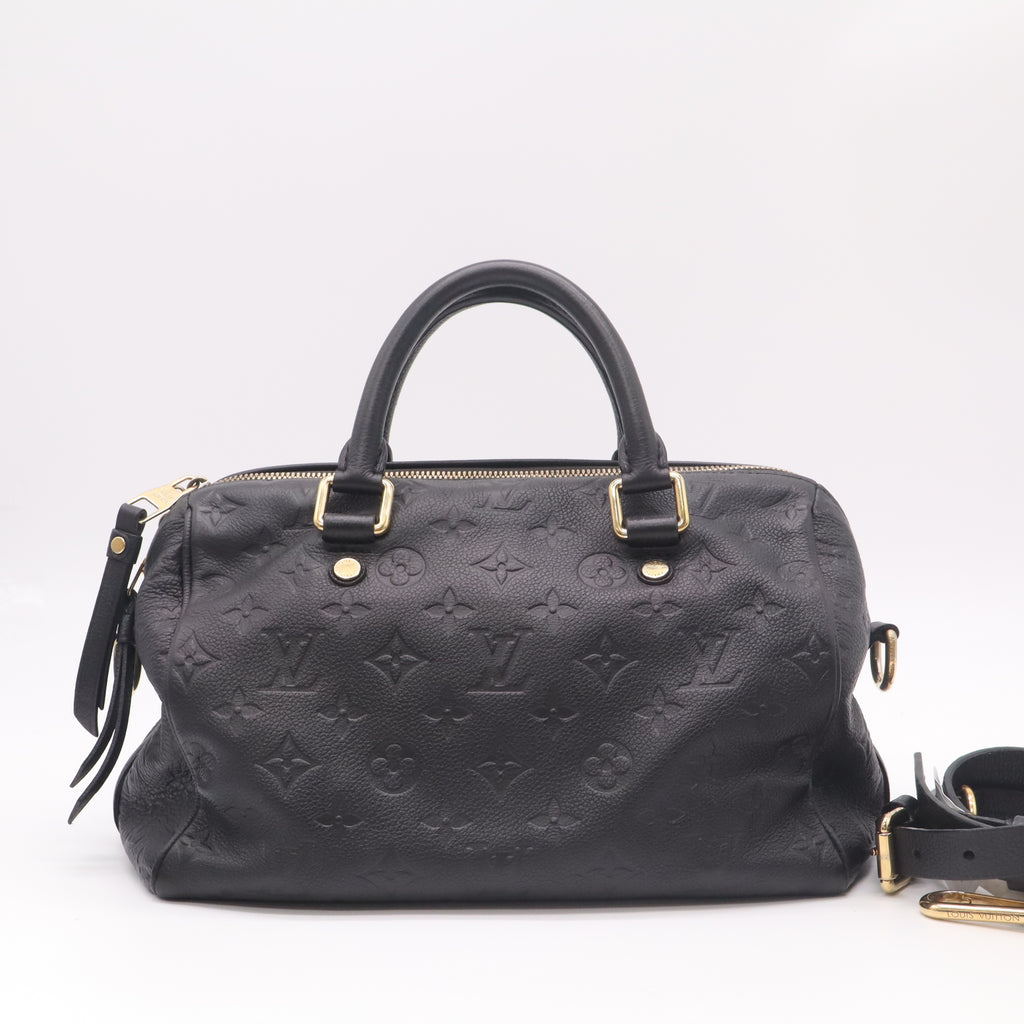 Louis Vuitton Black infini Monogram Empreinte Leather Speedy Bandouliere 30 Bag twins B20791