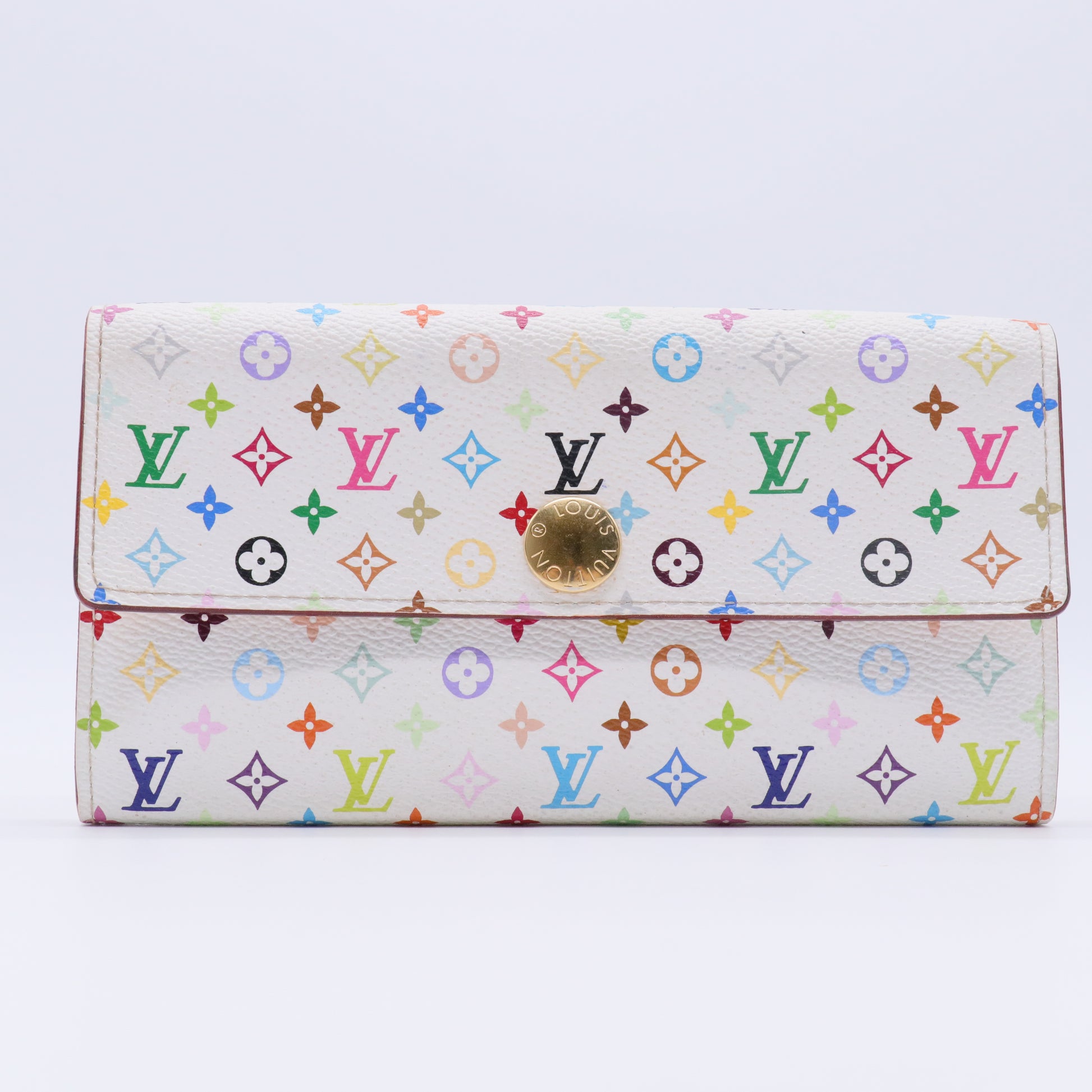 Monogram Multicolor Sarah Wallet White Litchi
