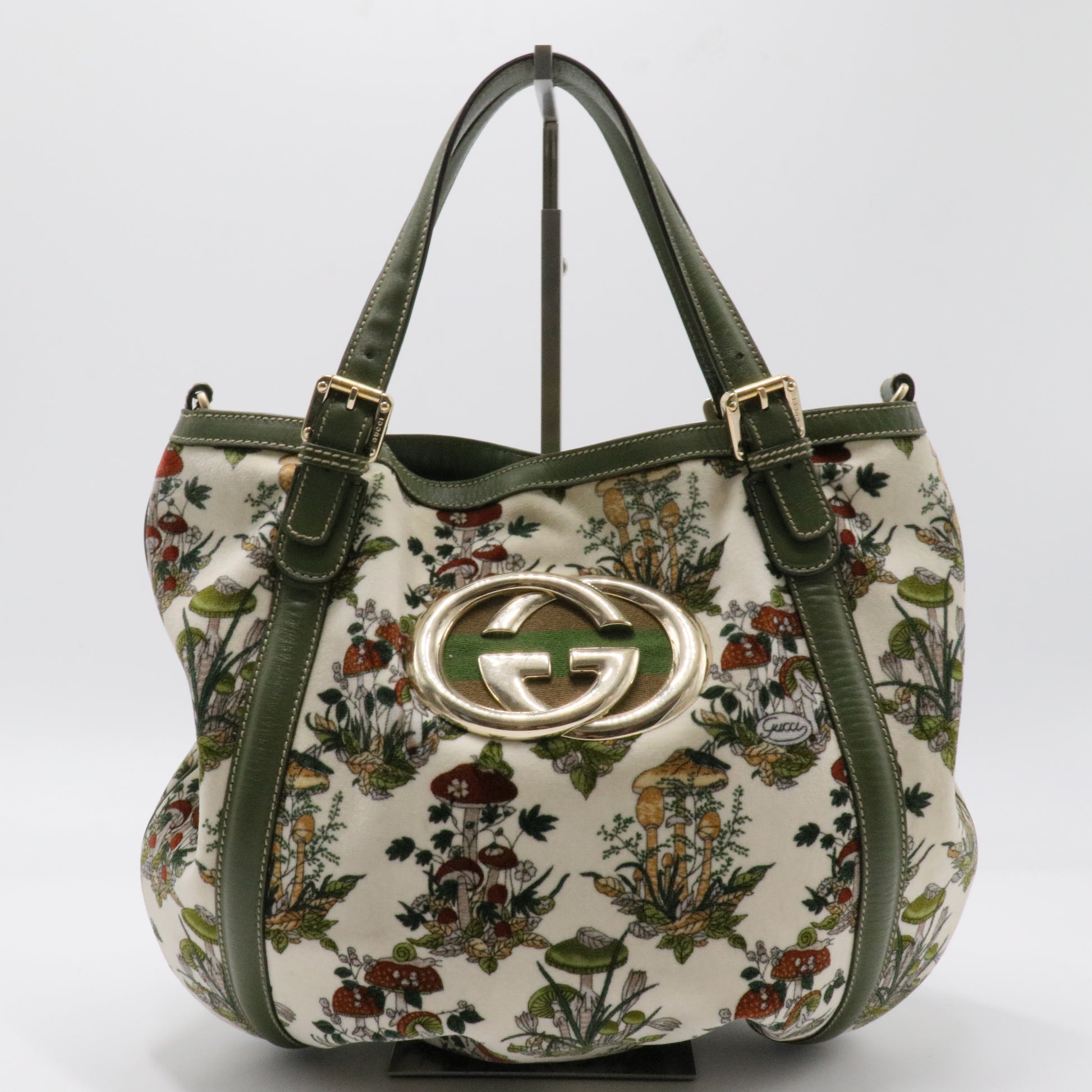 Borsa tote Gucci Flora Pelham bianca Bianco Verde