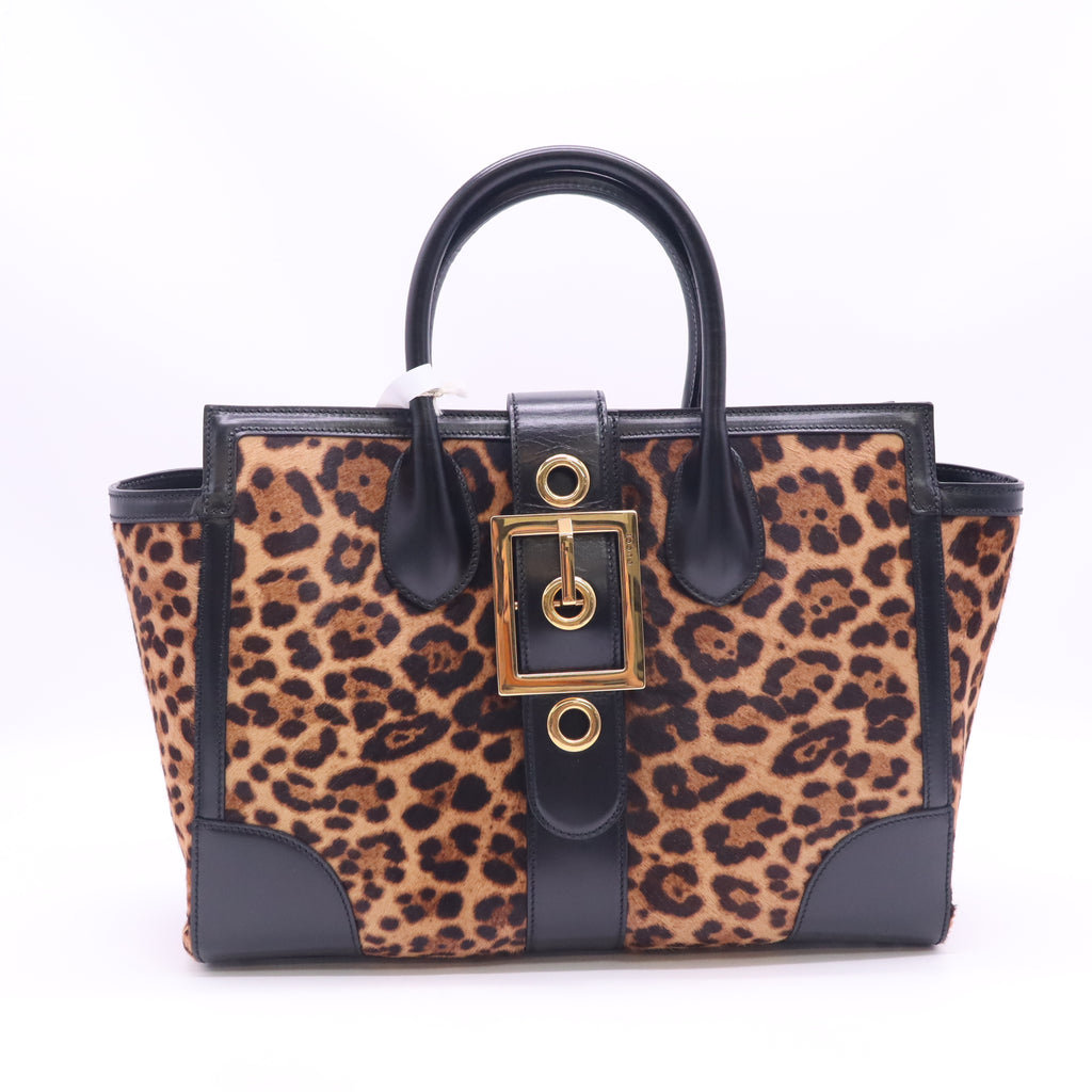 Gucci Lady Buckle Leopard Print Tote B24688