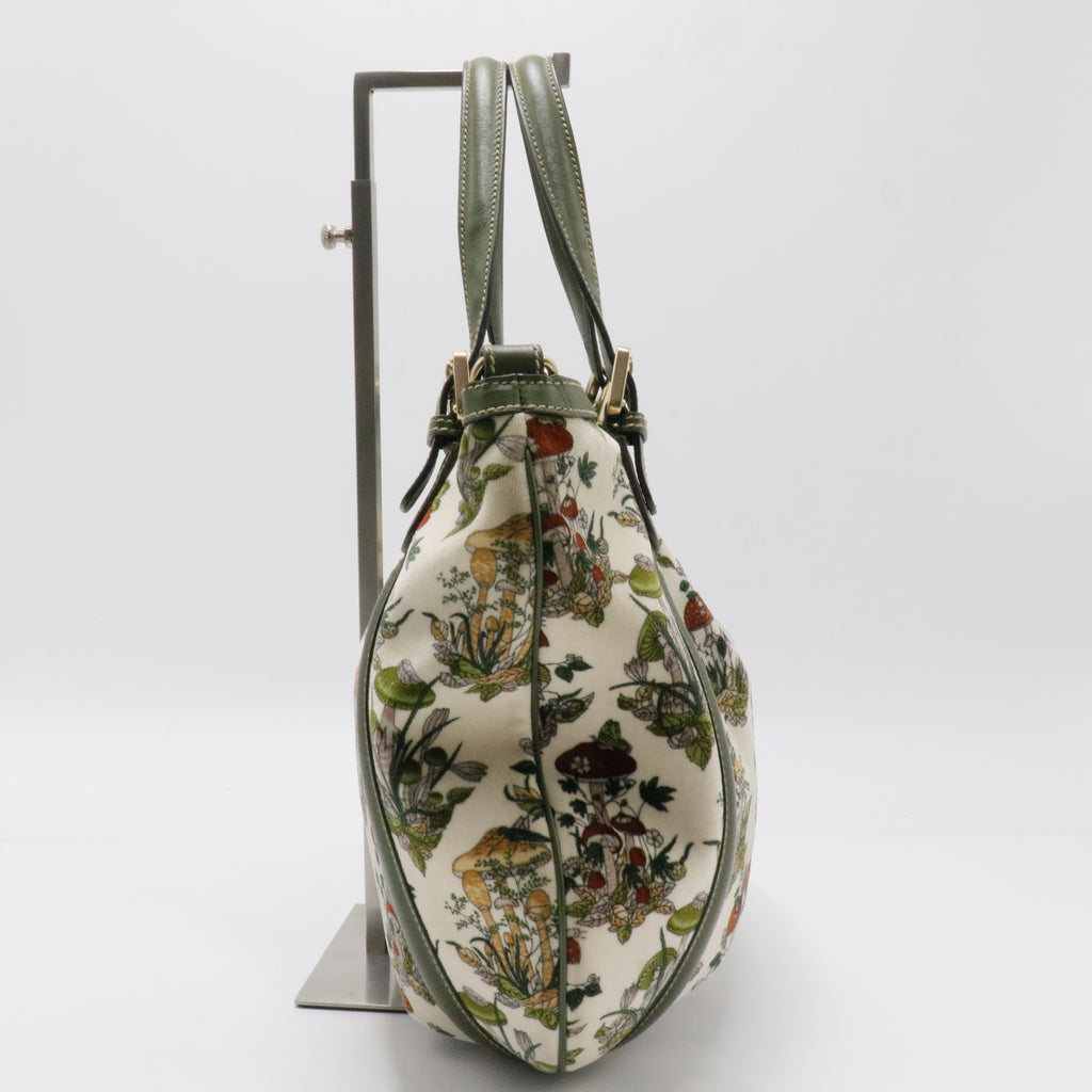 Borsa tote Gucci Flora Pelham bianca Bianco Verde