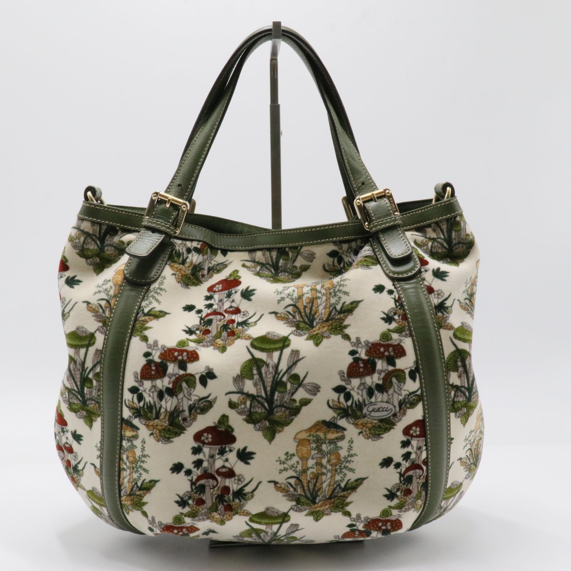 Borsa tote Gucci Flora Pelham bianca Bianco Verde