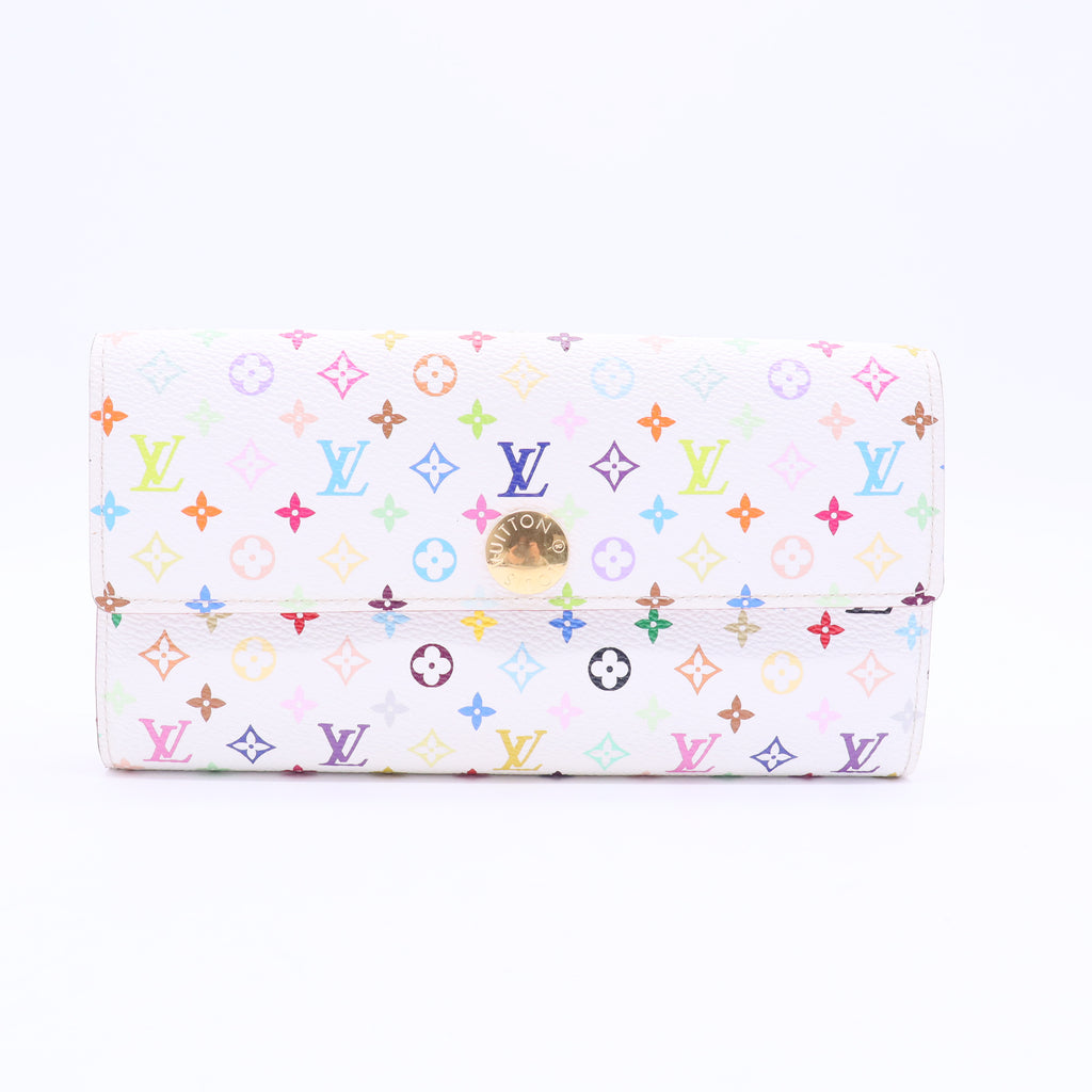 Monogram Multicolor Sarah Wallet White Litchi Twins LDJ2570