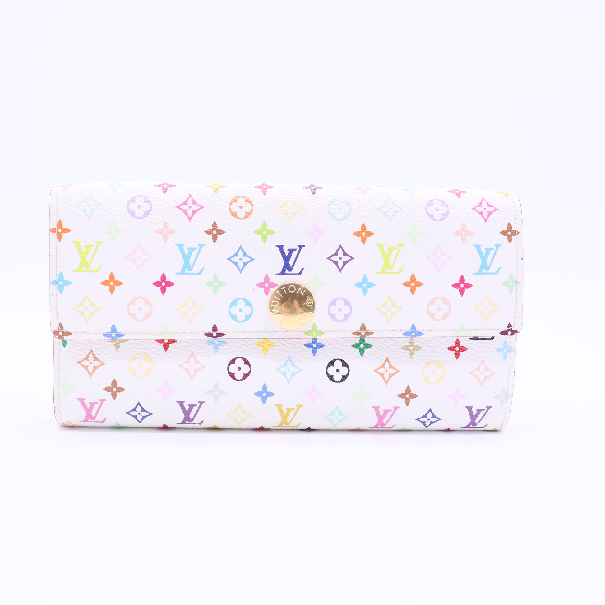 Monogram Multicolor Sarah Wallet White Litchi Twins LDJ2570