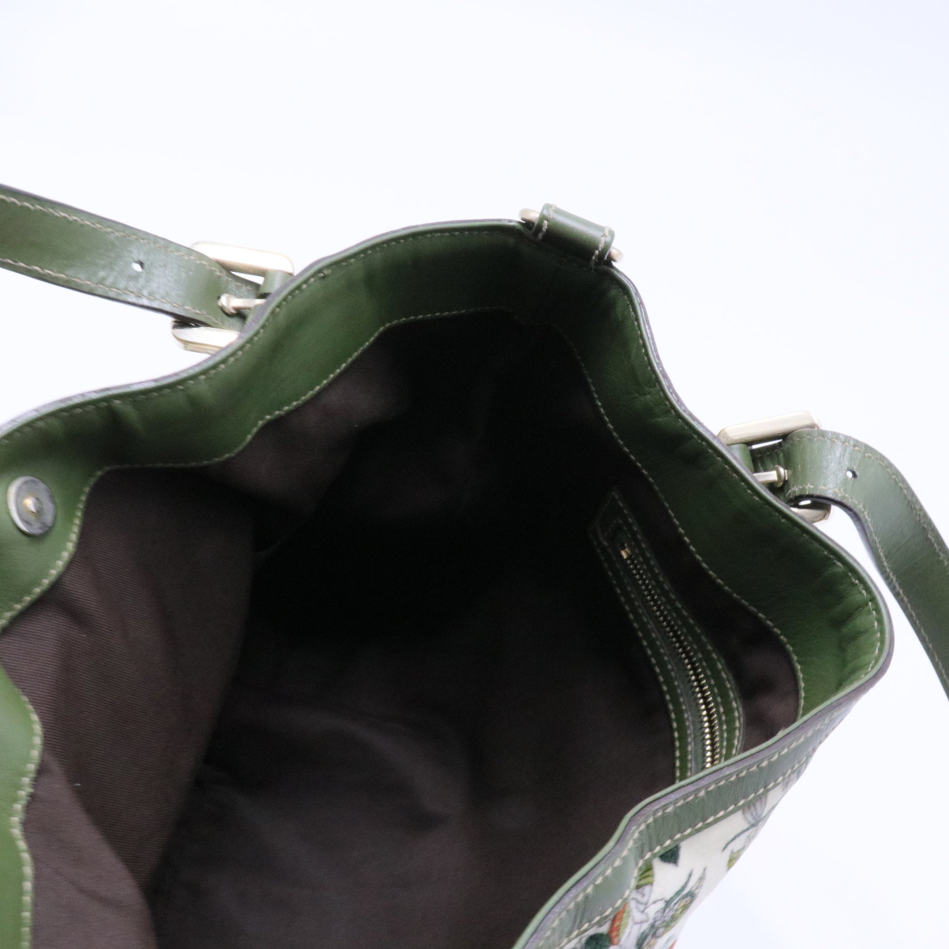 Borsa tote Gucci Flora Pelham bianca Bianco Verde