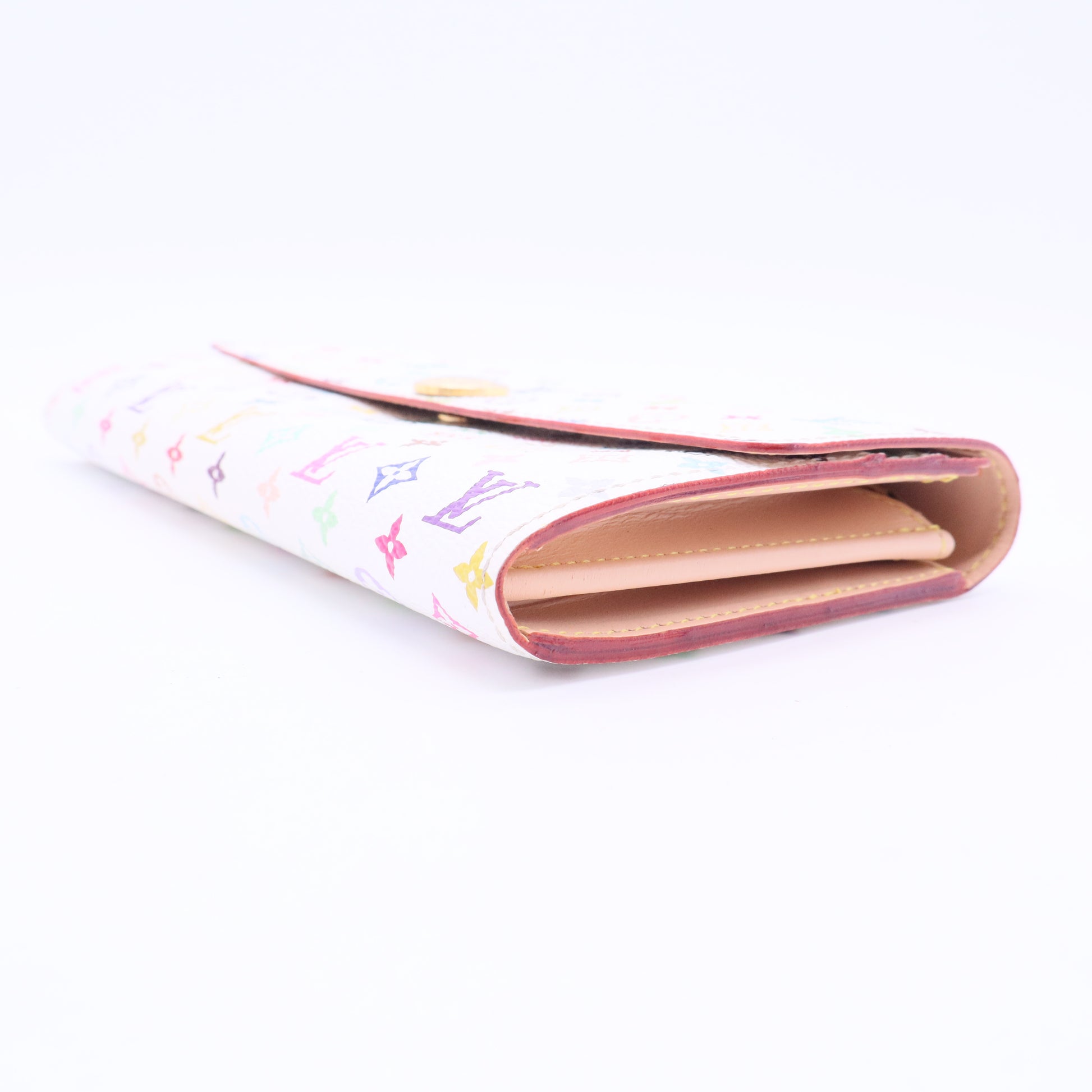Monogram Multicolor Sarah Wallet White Litchi Twins LDJ2570