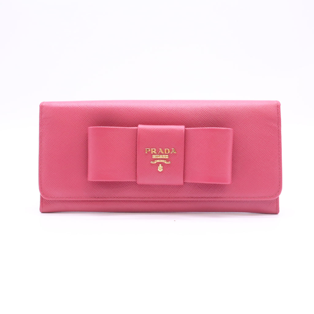 Saffiano Fiocco Continental Bow Wallet Peonia W23427