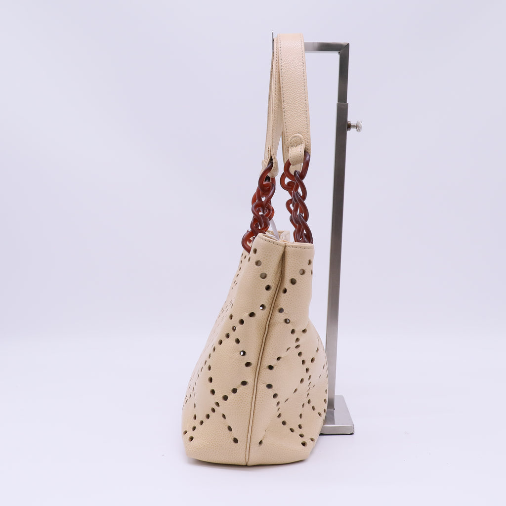 Chanel Perforated Caviar Bekko Chain Shopping Tote B23009