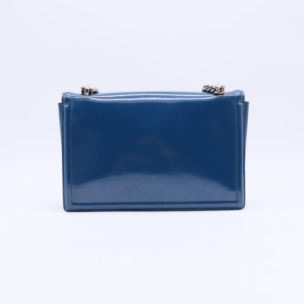 Printed Calfskin Ginny Shoulder Bag Ocean B21737