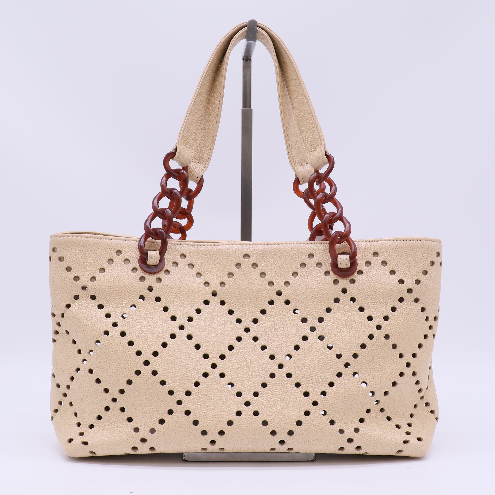 Chanel Perforated Caviar Bekko Chain Shopping Tote B23009