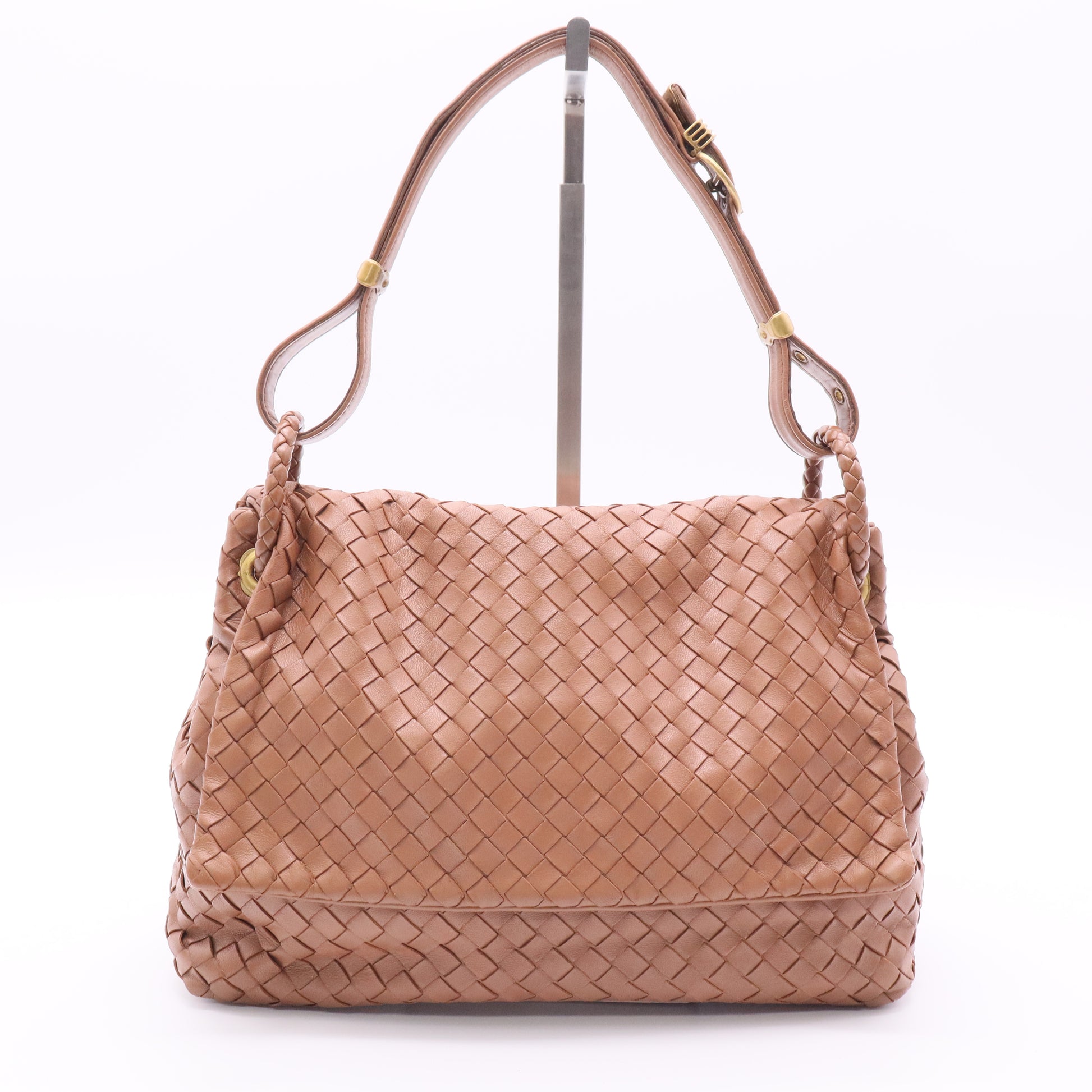 Nappa Intrecciato Flap Shoulder Bag Limo twins