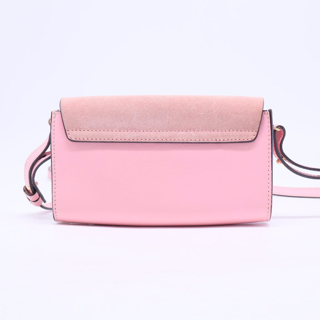 Pink Mini Calfskin and Suede Faye Chain Crossbody B20660