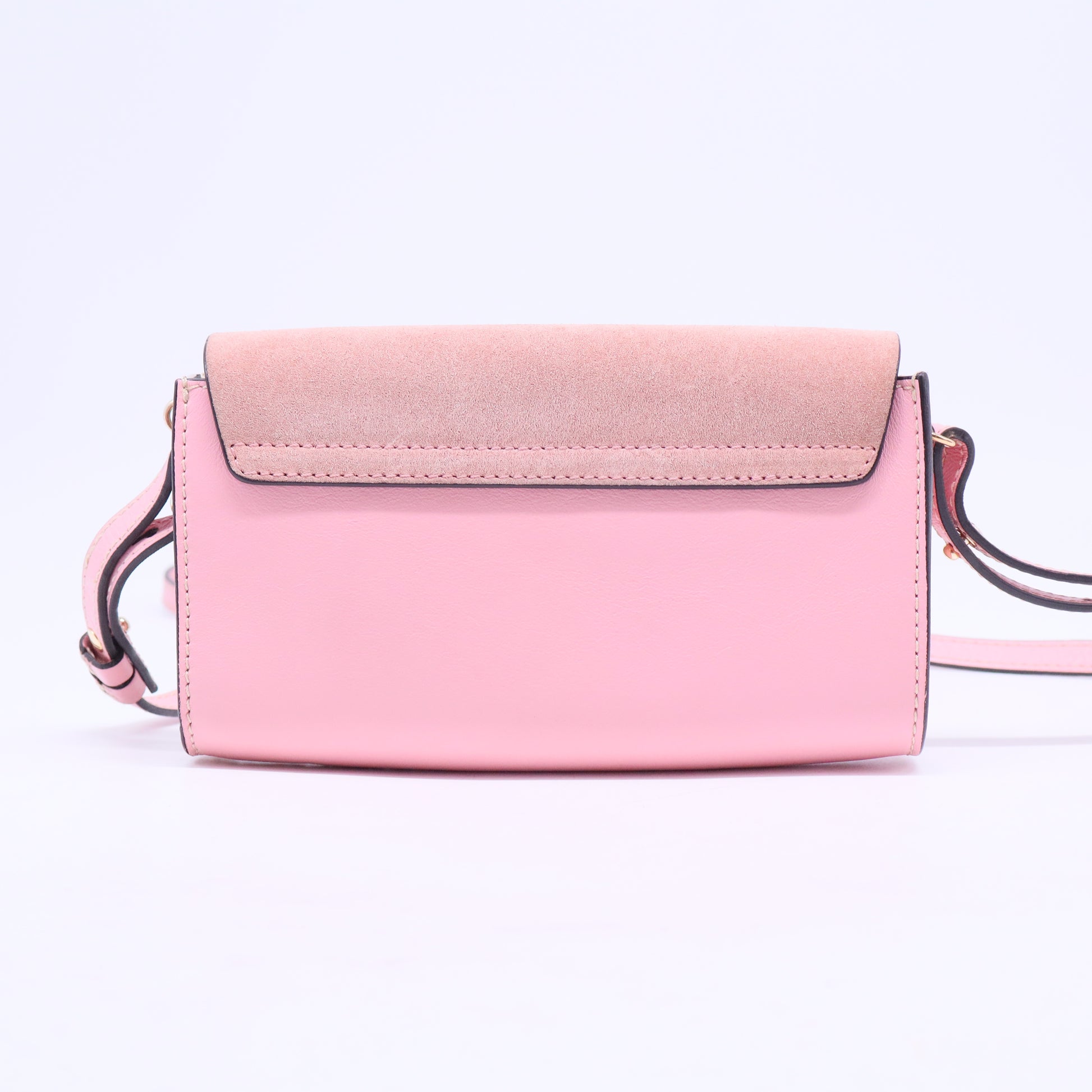 Pink Mini Calfskin and Suede Faye Chain Crossbody B20660