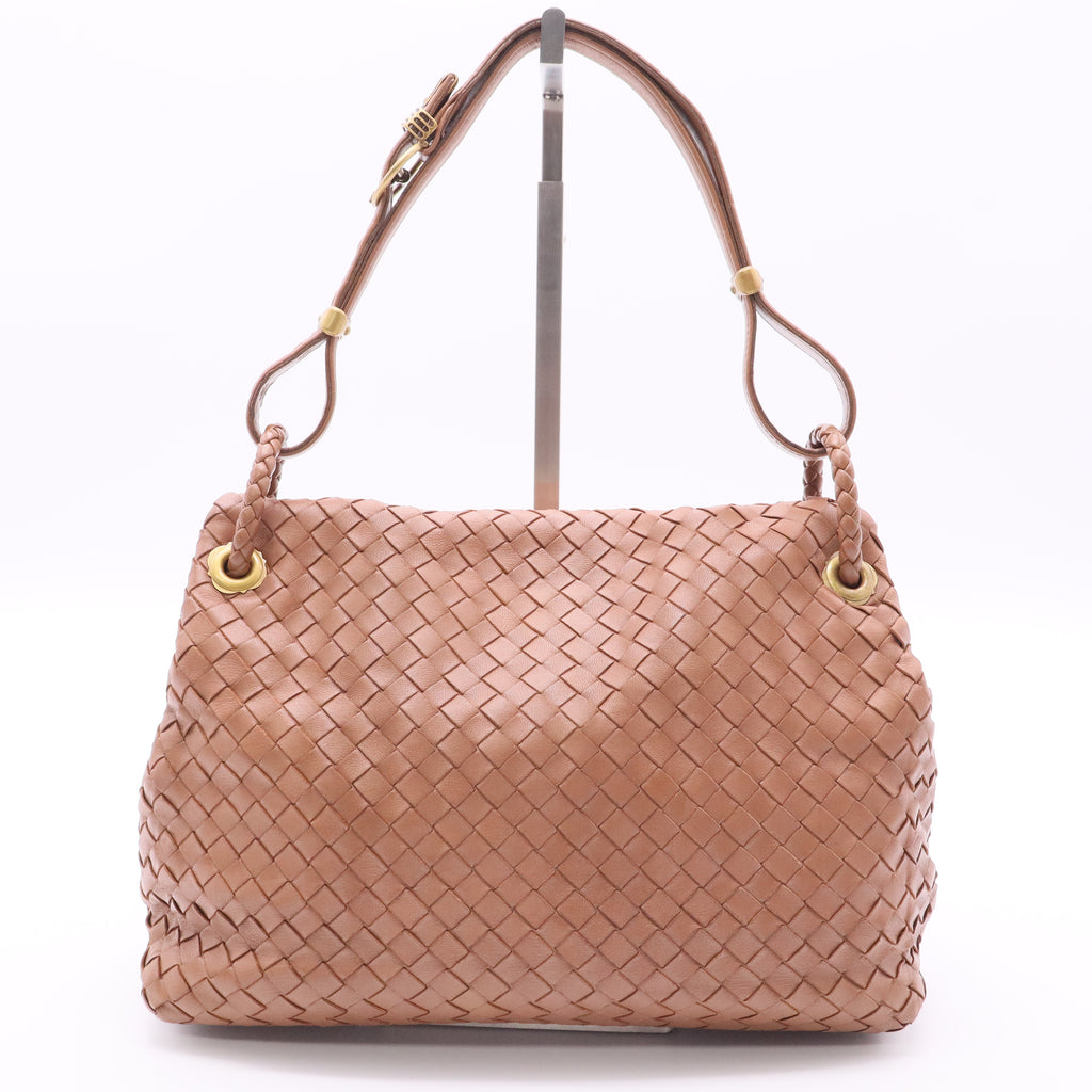 Nappa Intrecciato Flap Shoulder Bag Limo twins