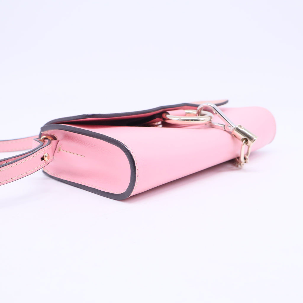 Pink Mini Calfskin and Suede Faye Chain Crossbody B20660
