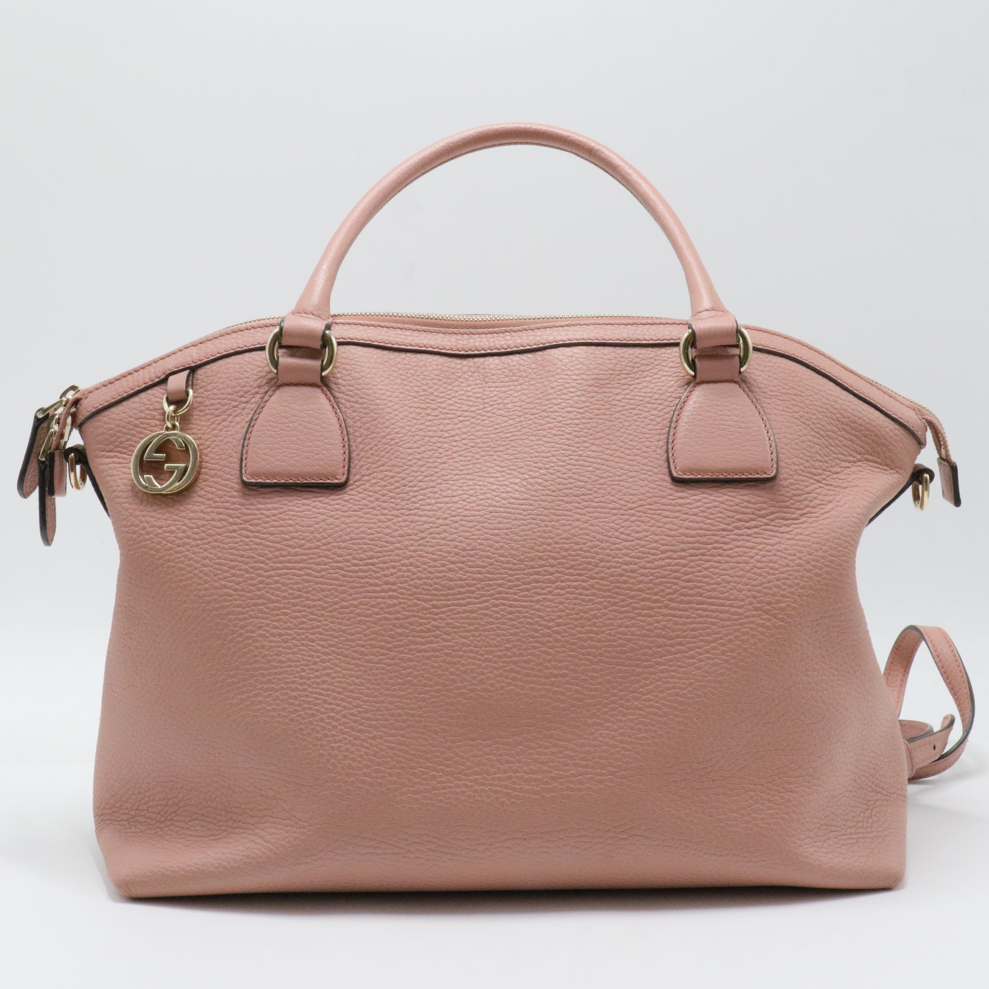 GG Charm Convertible Dome Satchel Leather Medium