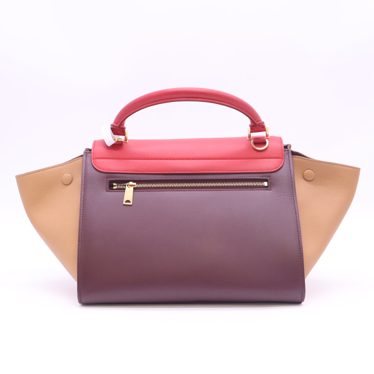 Satin Baby Grained Calfskin Small Tri-Color Trapeze Carmin B24212