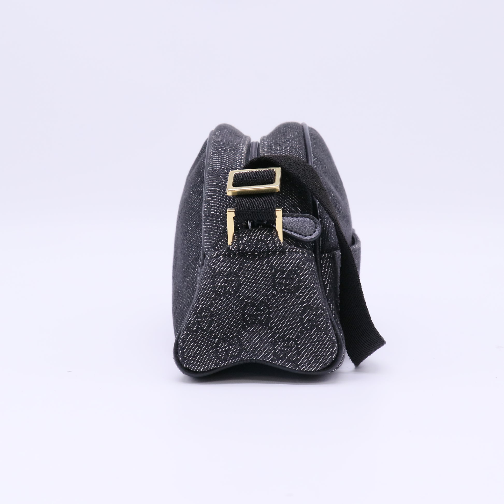 Gucci GG Denim Half Moon Pochette Shoulder Bag B22947