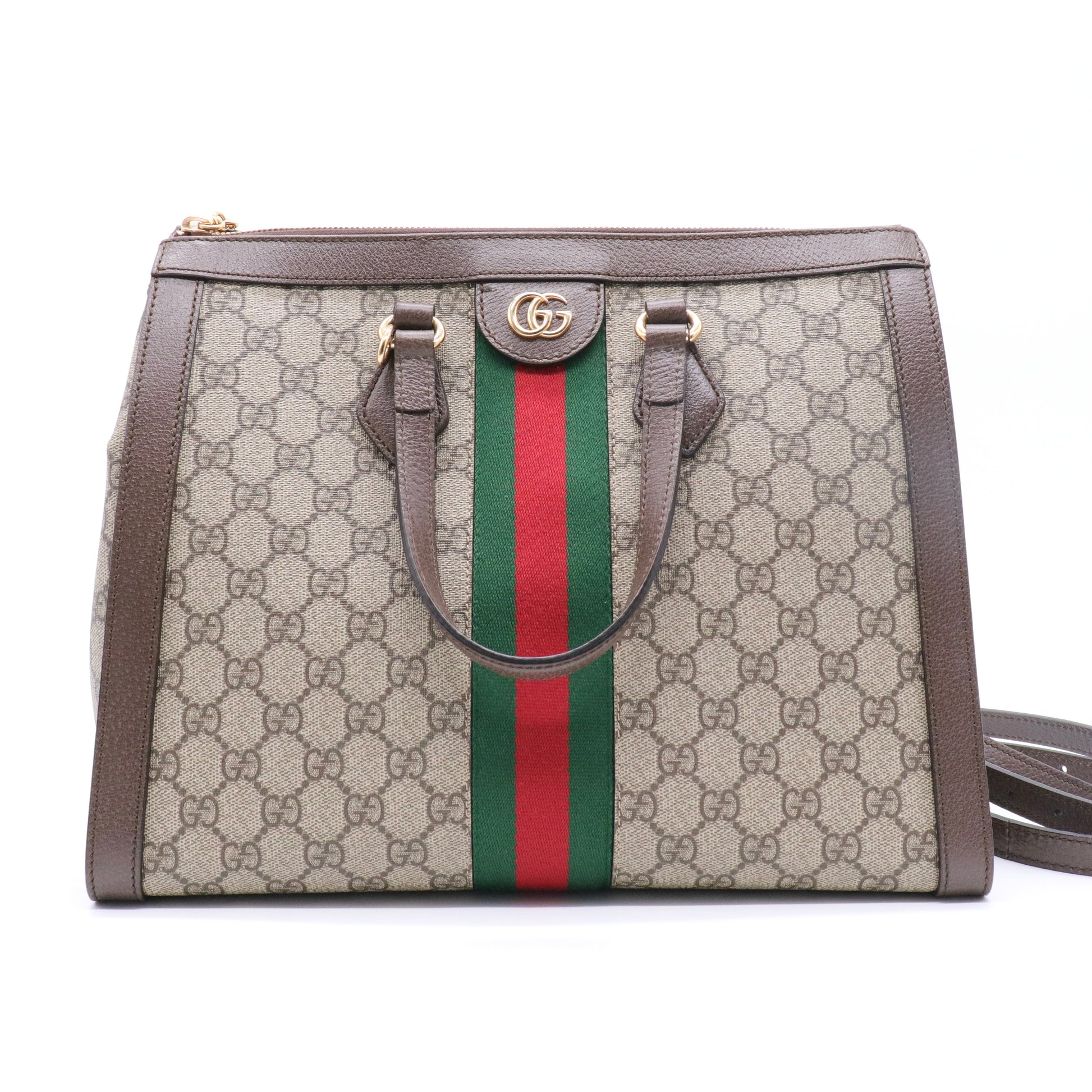 Beige GG Supreme Medium Ophidia Tote Bag Brown