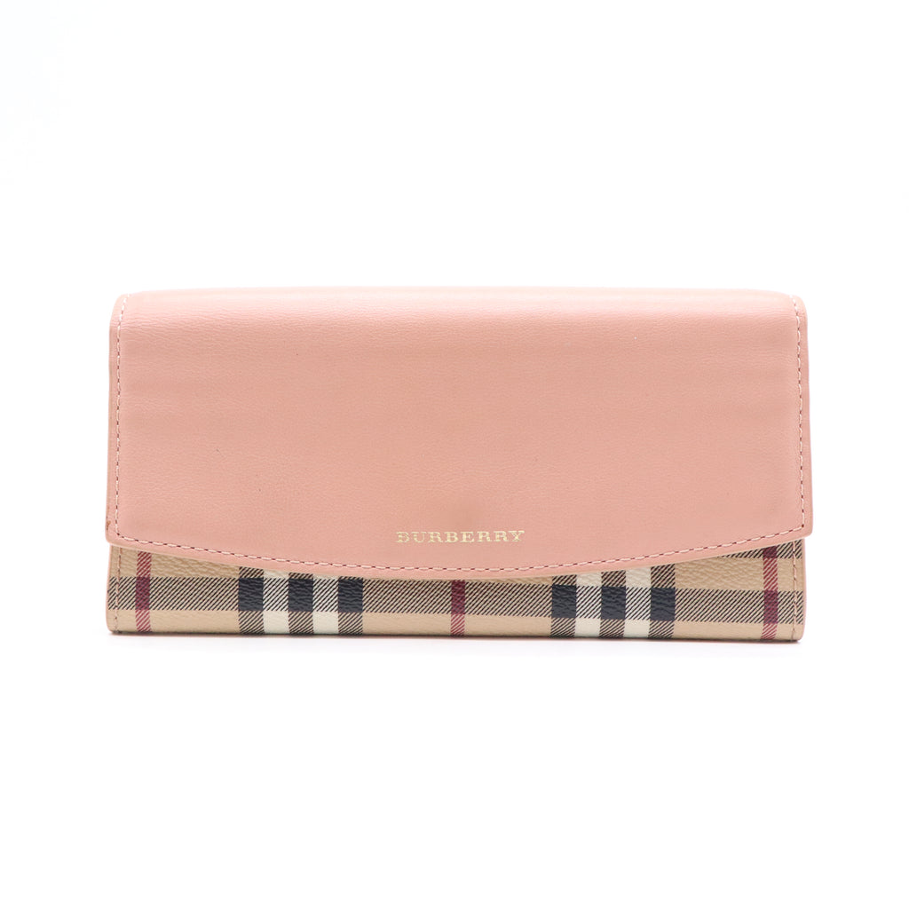 Burberry Calfskin Haymarket Check Porter Continental Wallet W20797