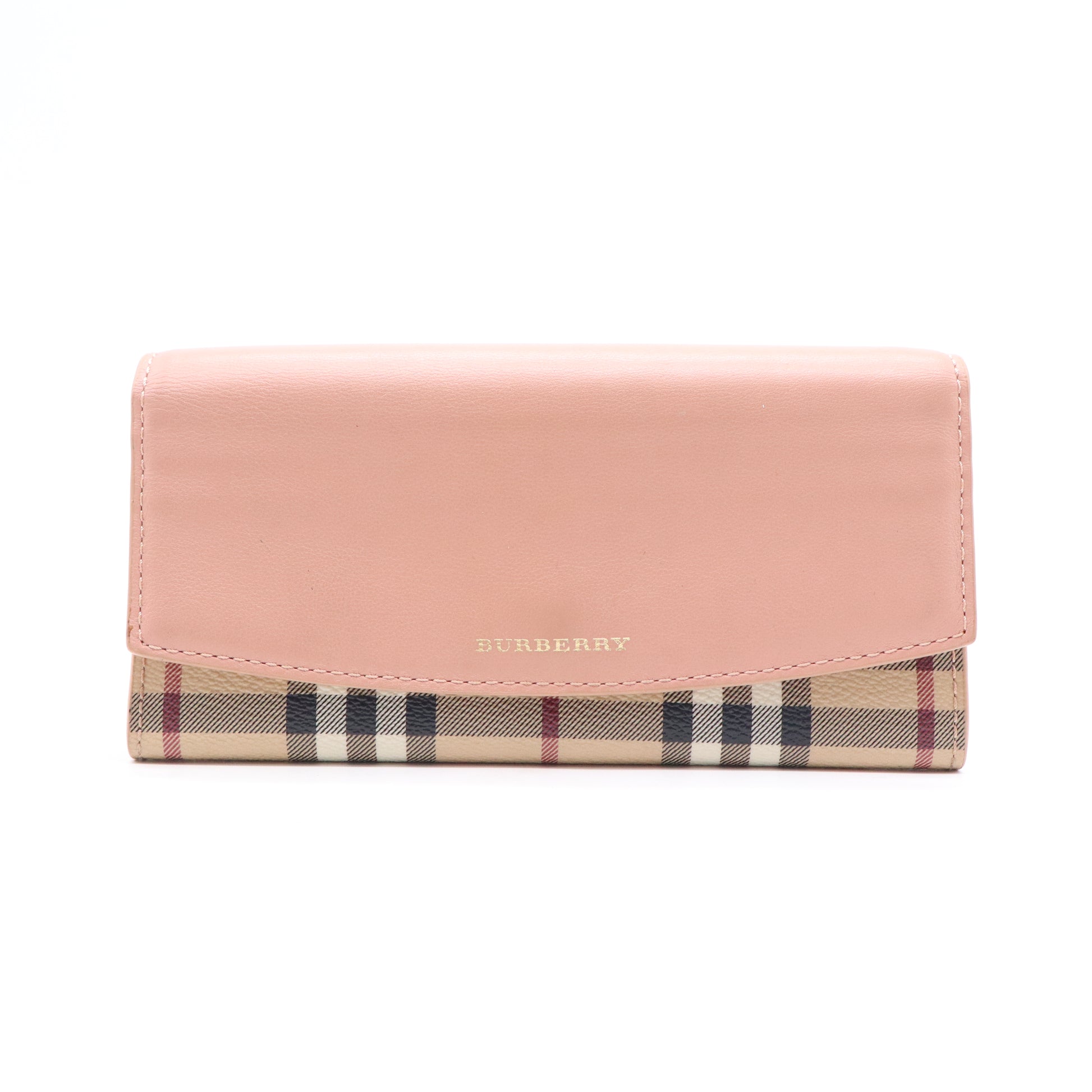 Burberry Calfskin Haymarket Check Porter Continental Wallet W20797