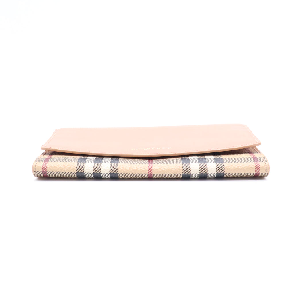 Burberry Calfskin Haymarket Check Porter Continental Wallet W20797