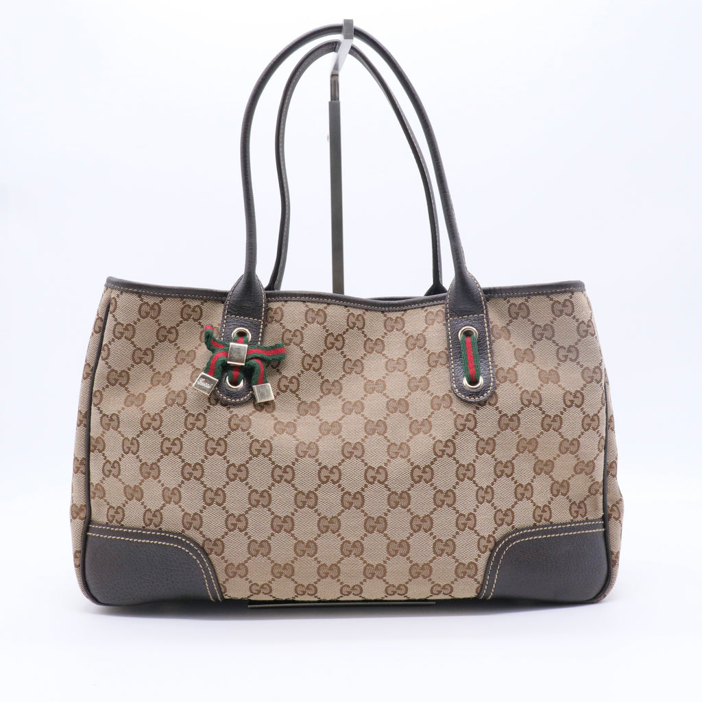 Monogram Medium Princy Tote Dark Brown twins