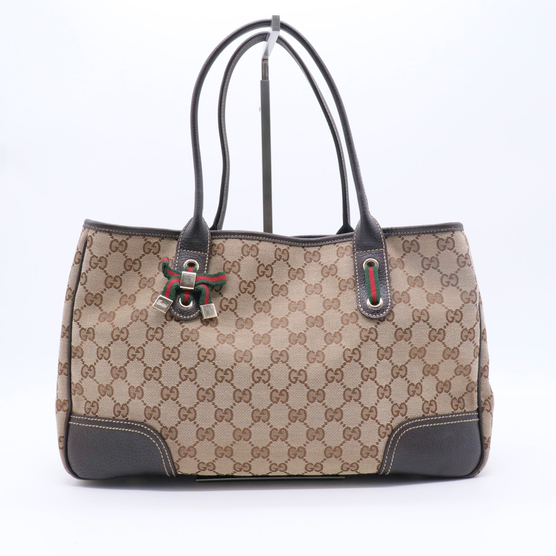 Monogram Medium Princy Tote Dark Brown twins