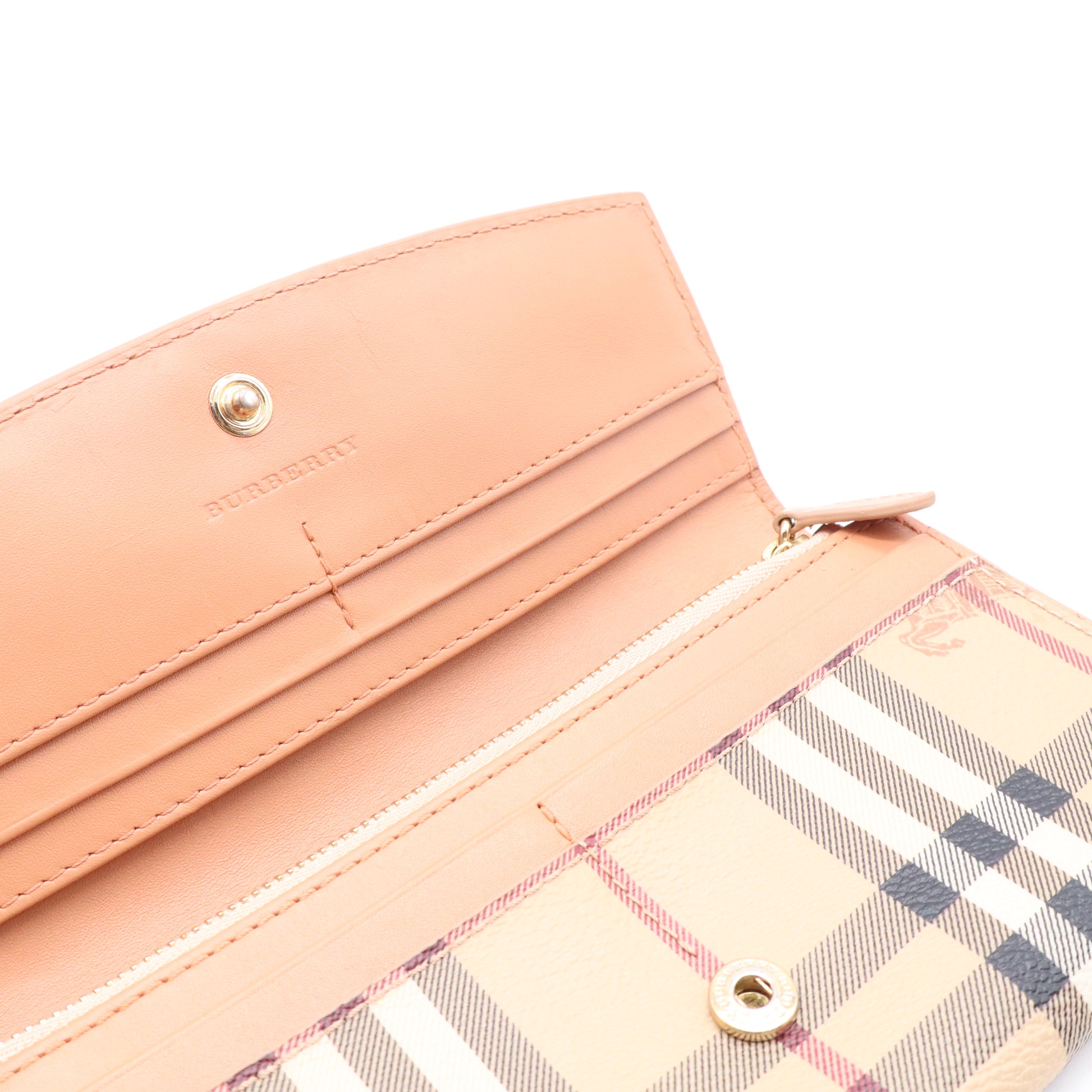 Burberry Calfskin Haymarket Check Porter Continental Wallet W20797