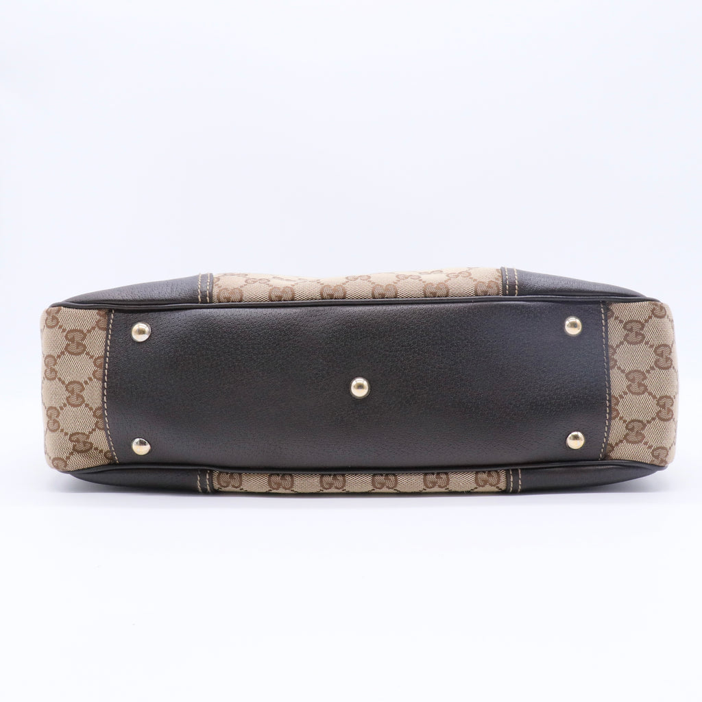 Monogram Medium Princy Tote Dark Brown twins
